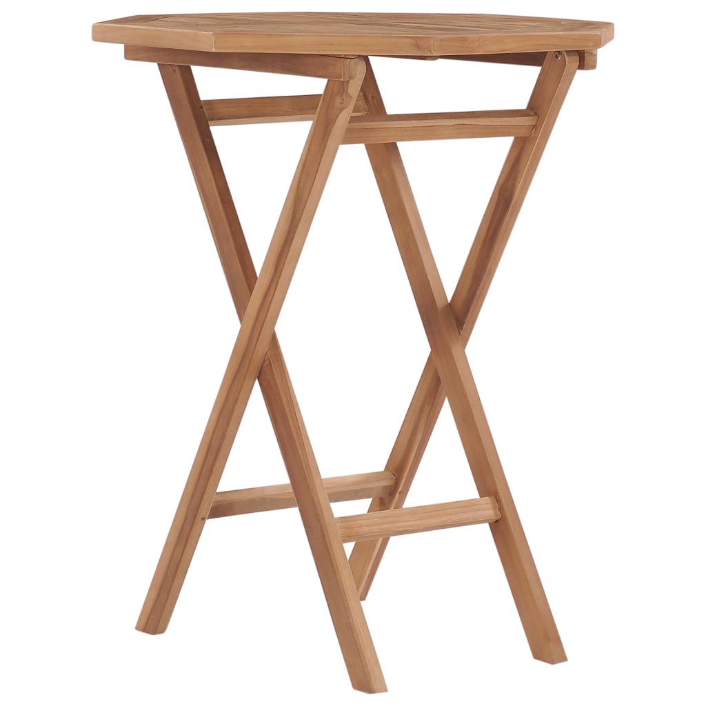 vidaXL Mesa plegable de jardín madera maciza de teca 60x60x75 cm