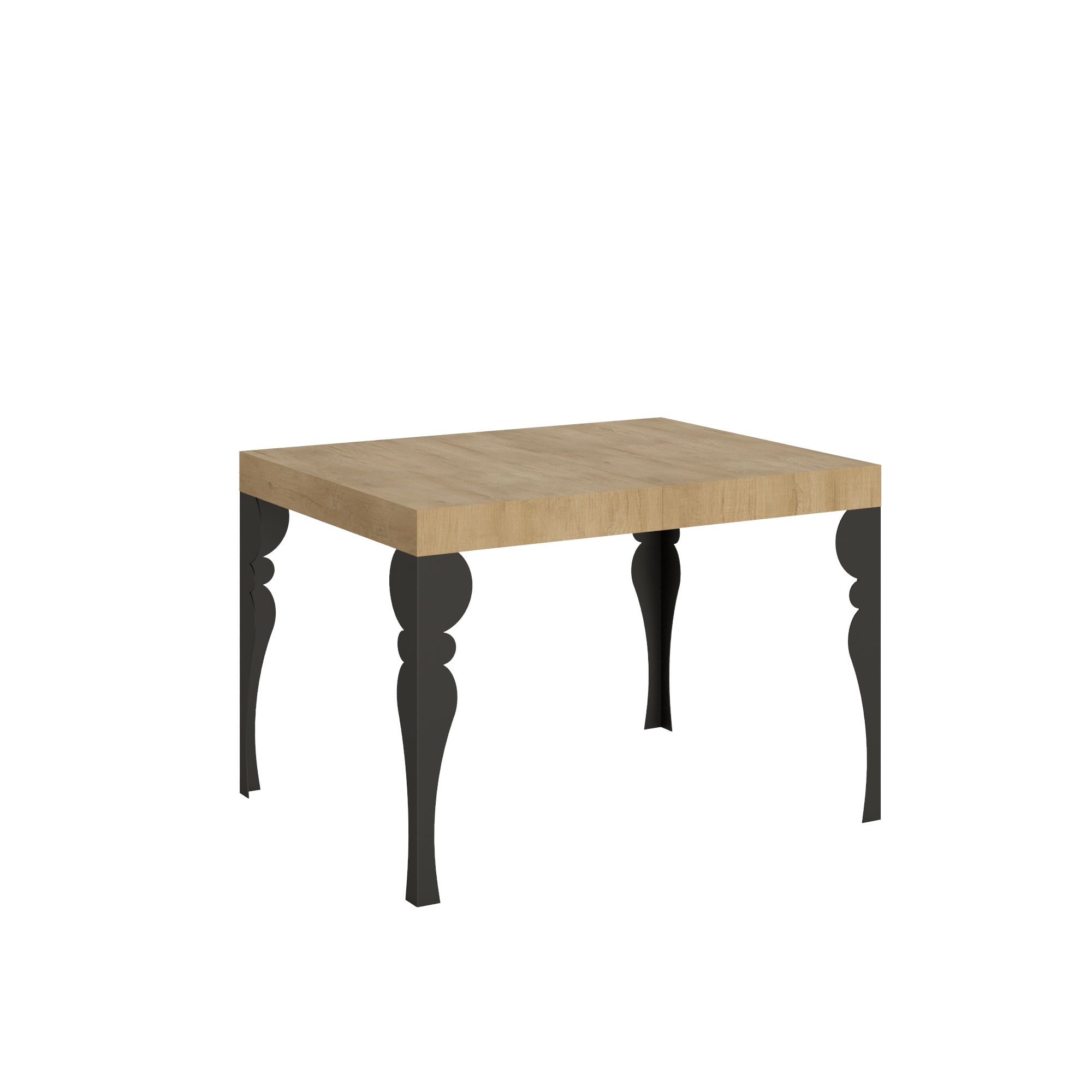 Mesa extensible 80x120/204 cm Paxon Roble Nature Estructura Antracita - Itamoby