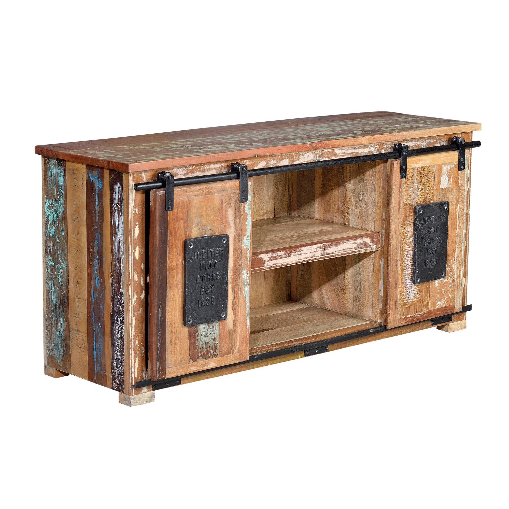 Mueble TV  madera reciclada multicolor