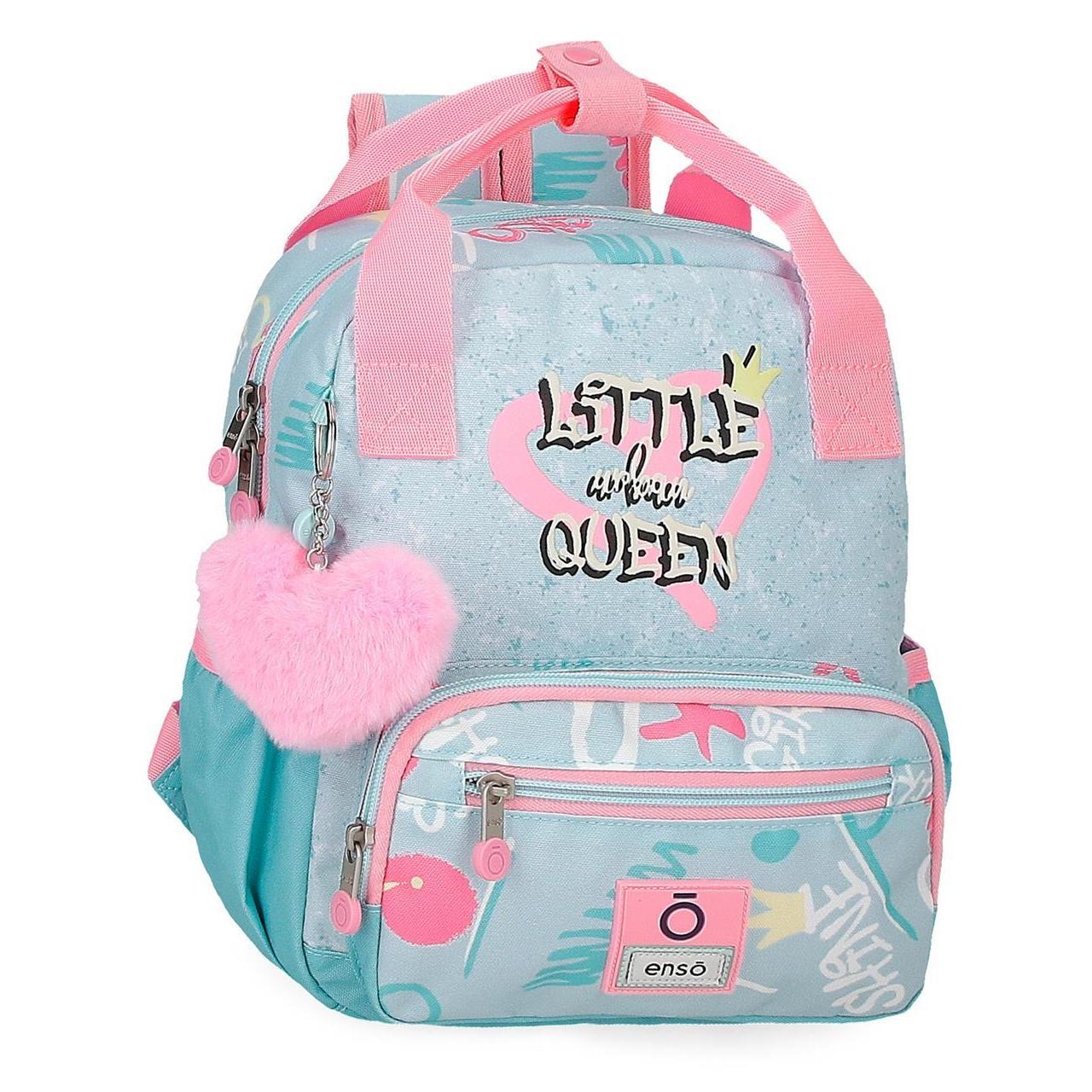 Mochila escolar adaptable a carro Enso Little urban queen turquesa
