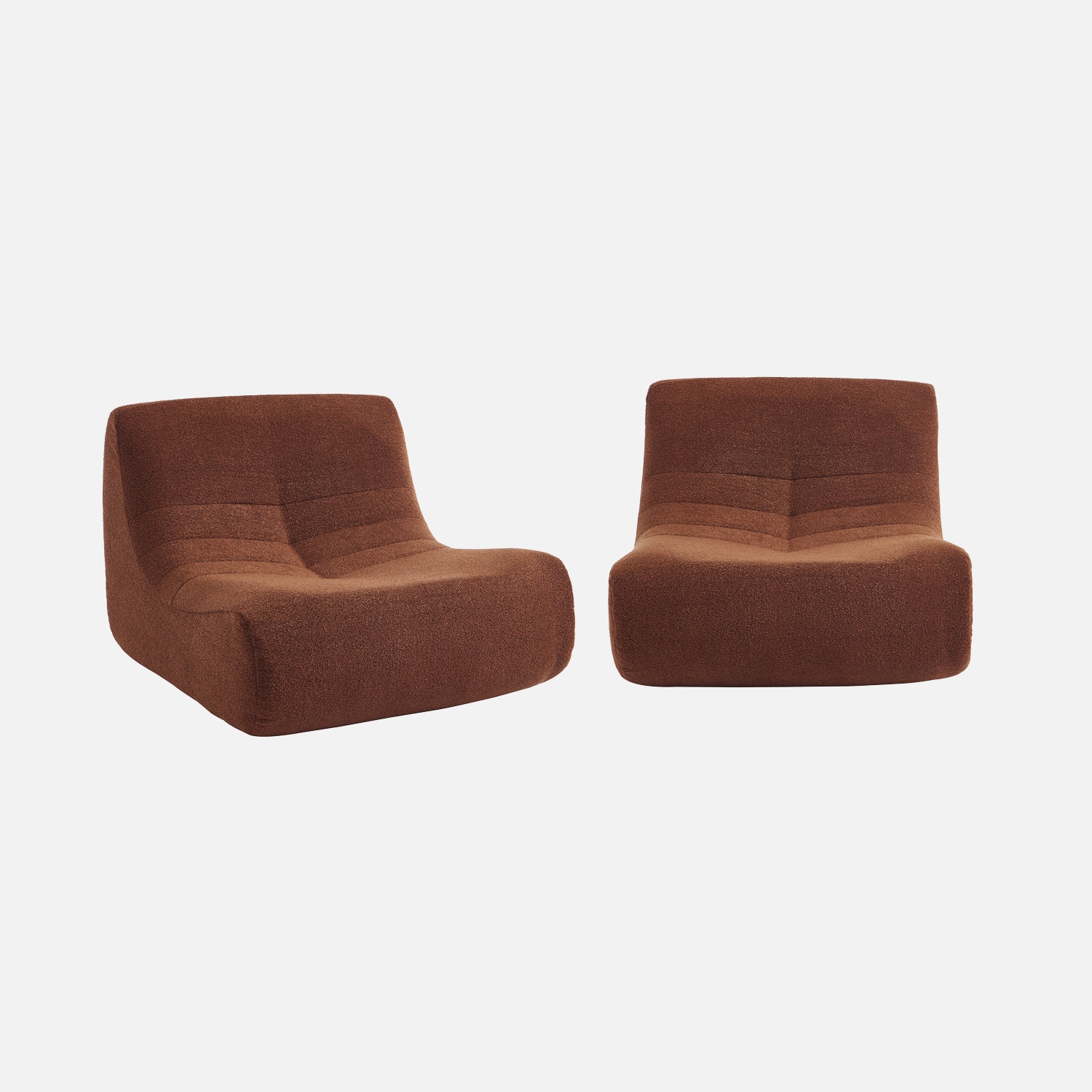 sweeek - Sofá modular en borreguito texturizado, 2 plazas , Sokol borreguito , 91x105x72
