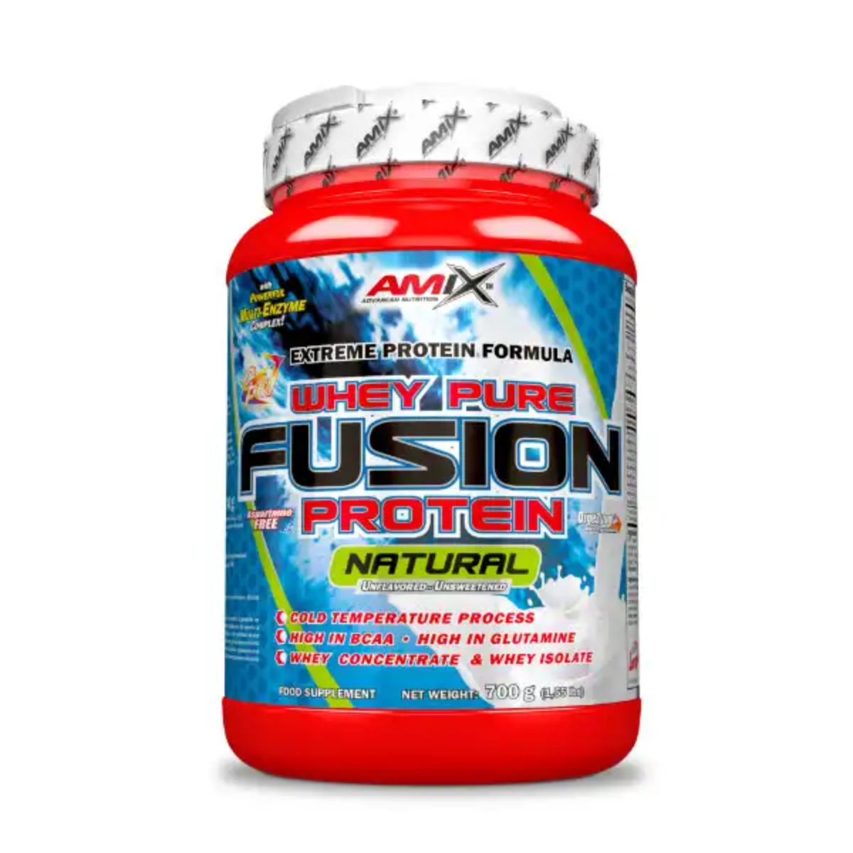 AMIX Whey Pro Fusion NATURAL - 700 gr Proteína de Suero con Enzimas Digestivas Digezyme