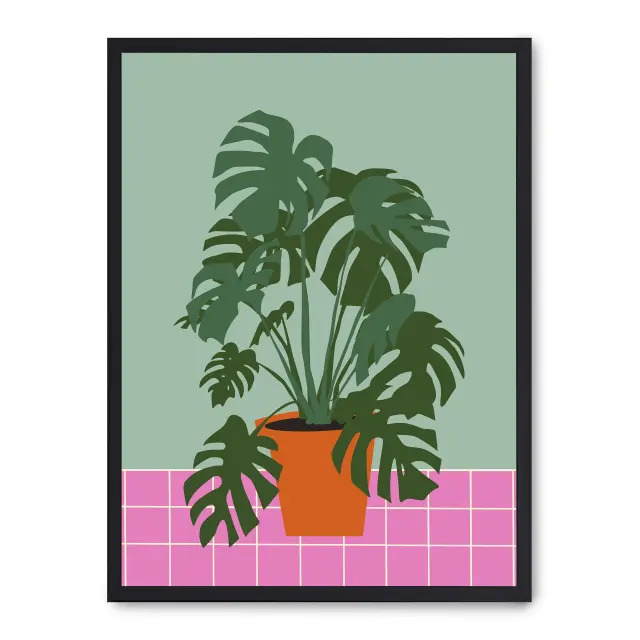 Cuadro plant plot vi 30x40cm, Póster impreso en papel de primera calidad de 180gr, montado sobre marco de madera MDF acabado en negro., Arte - Pinturas