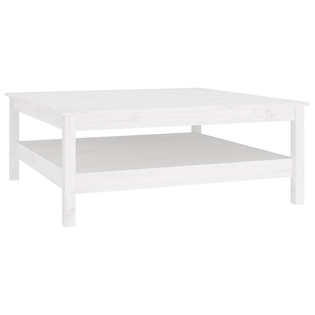 vidaXL Mesa de centro blanca 100x100x40 cm madera maciza de pino