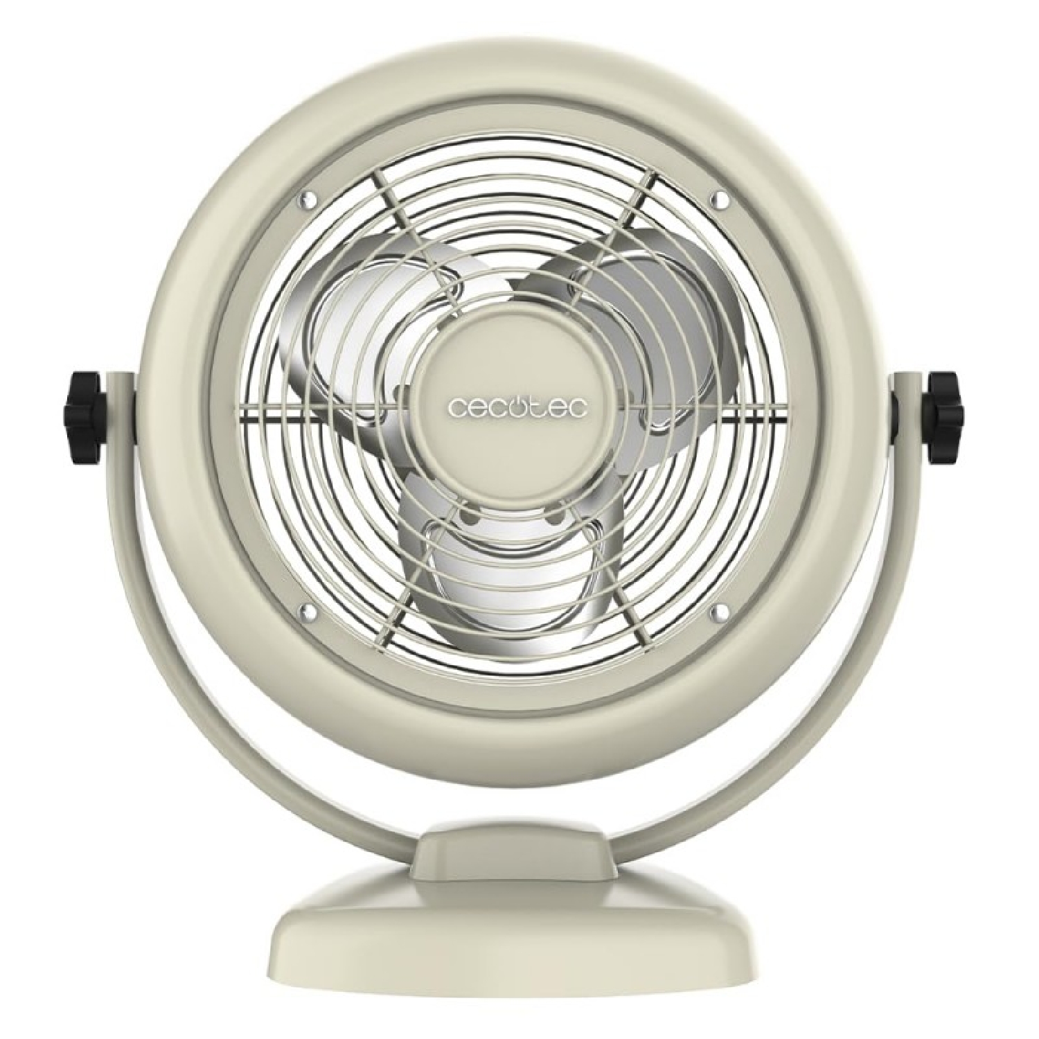 Cecotec Ventilador de Sobremesa EnergySilence 800 RetroDesk Beige, 20W de potencia, 8 Pulgadas, Inclinación ajustable