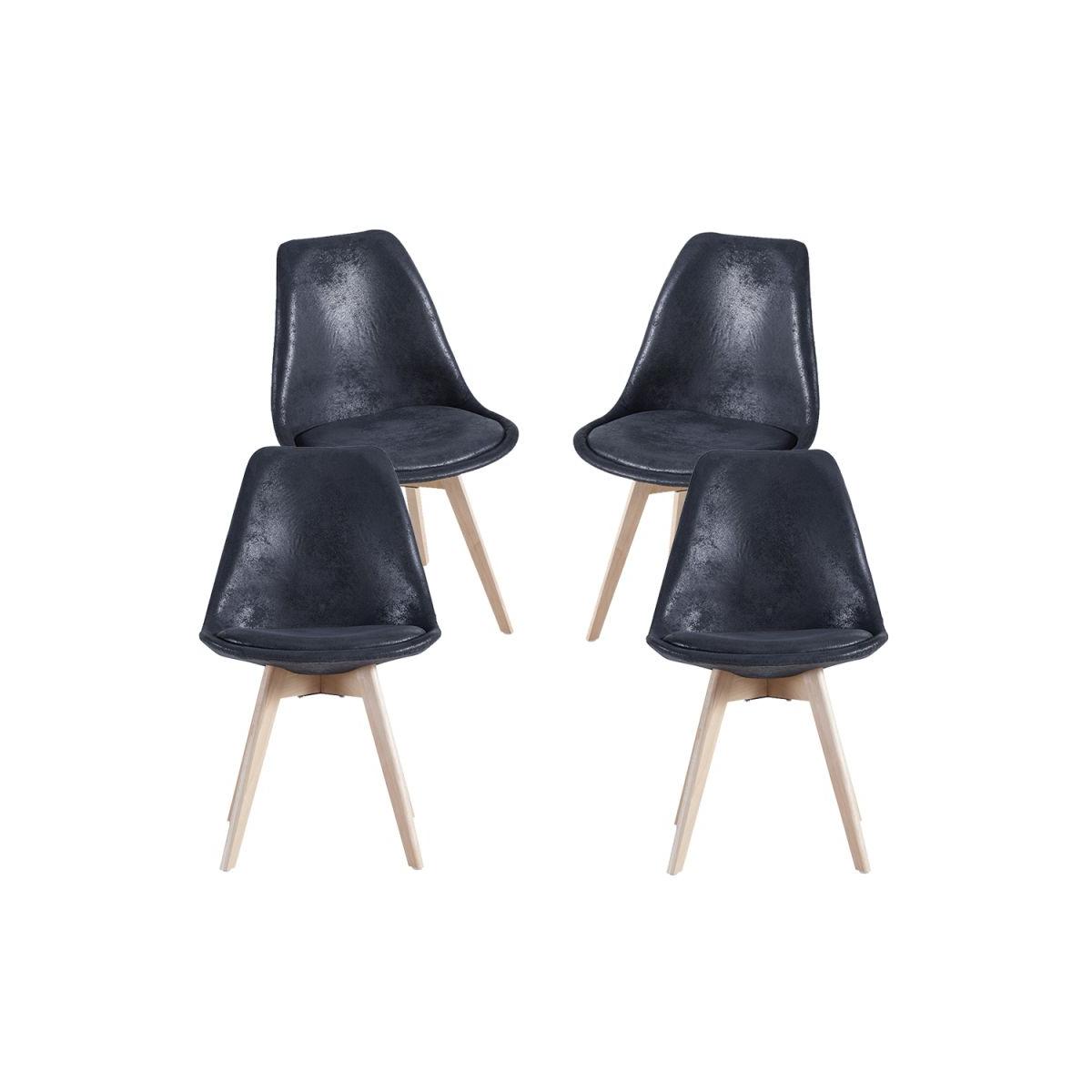 Regalos Miguel - Packs Sillas Comedor - Pack 4 Sillas Synk Vintage - Negro