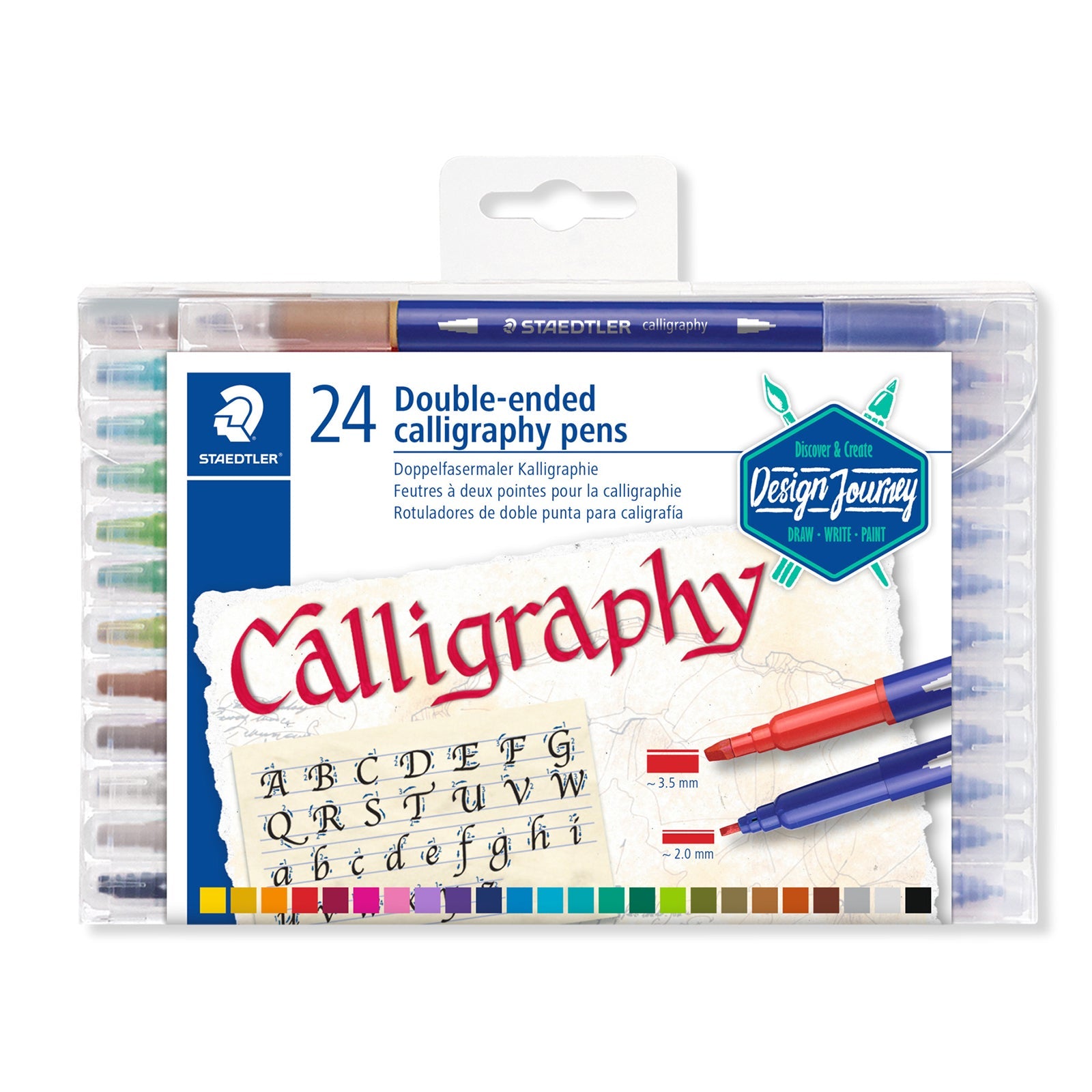 STAEDTLER Design Journey - Caja de 24 Rotuladores para Lettering y Caligrafía de Doble Punta