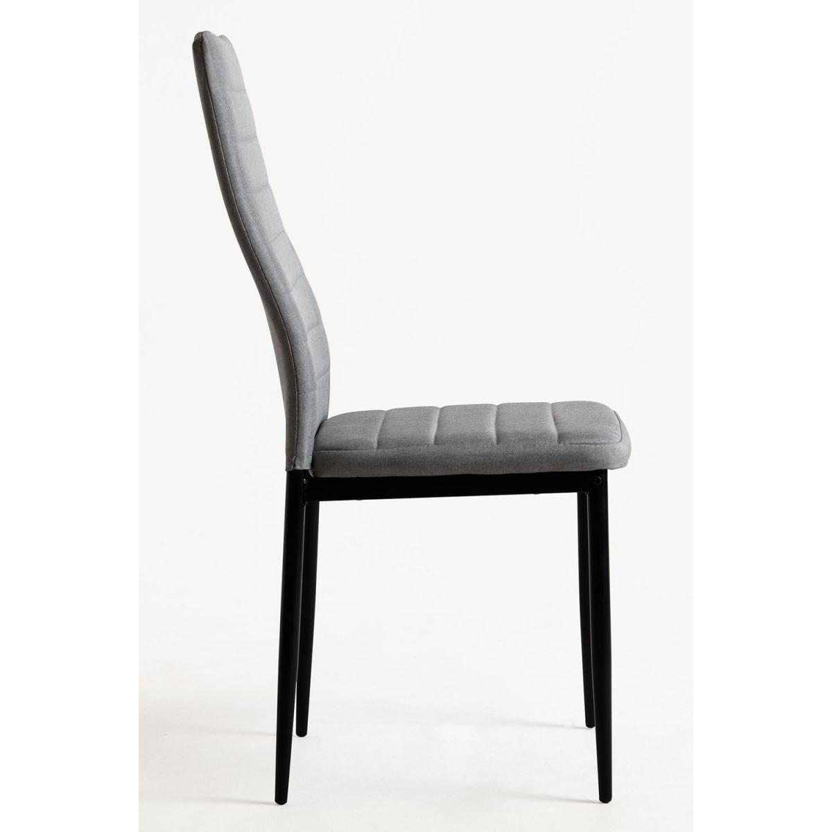 Regalos Miguel - Packs Sillas Comedor - Pack 4 Sillas Lauter Tela - Gris oscuro