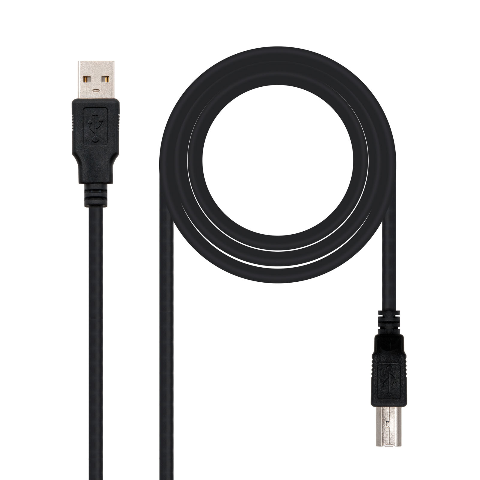 Cable USB 2.0 Nanocable para Impresora con Conector Tipo A y B de 4.5 Metros en Negro