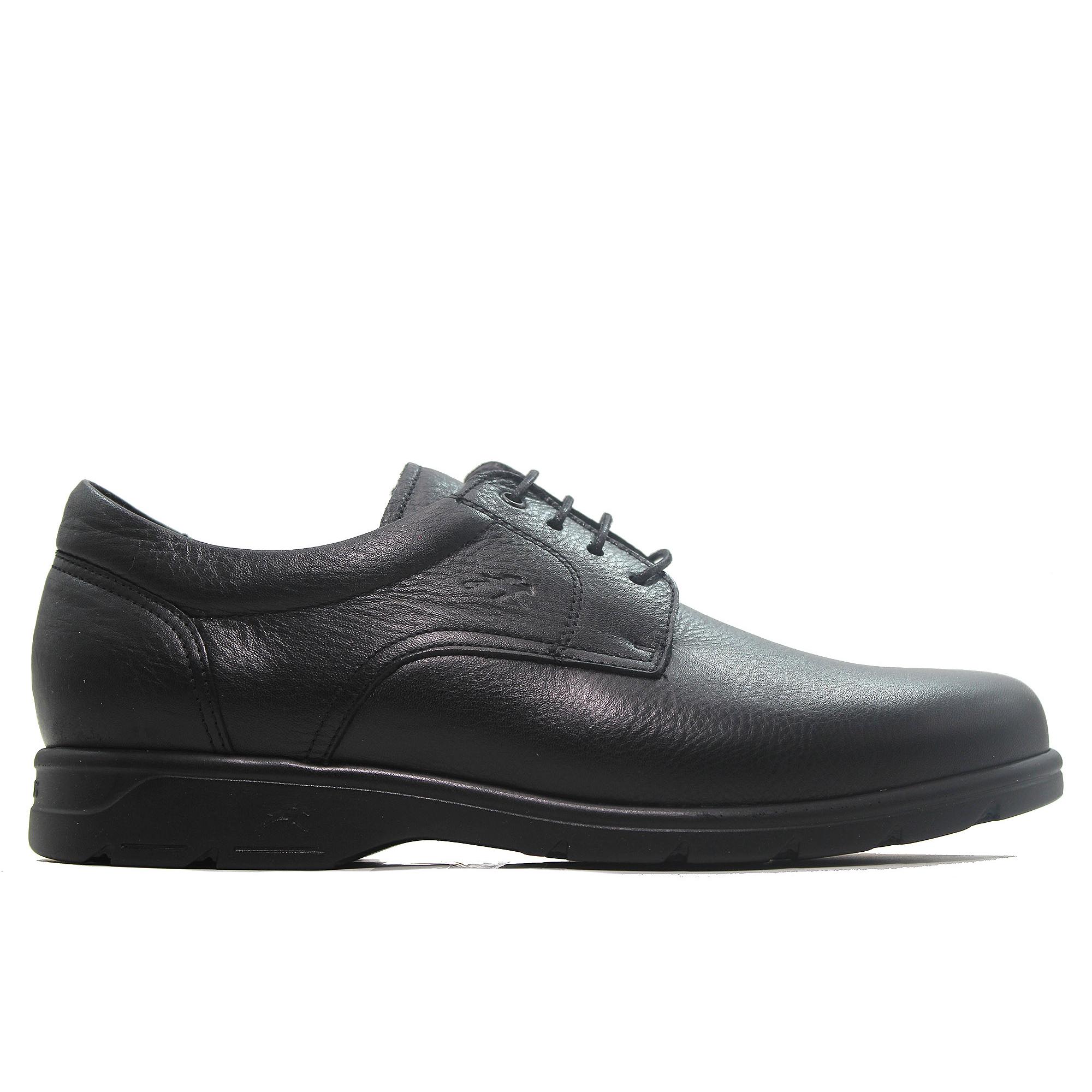 Zapato Casual Fluchos F1948 de Cordones Piel Negro | Profesional Camarero - Suela Antideslizante - Plantilla Extraíble