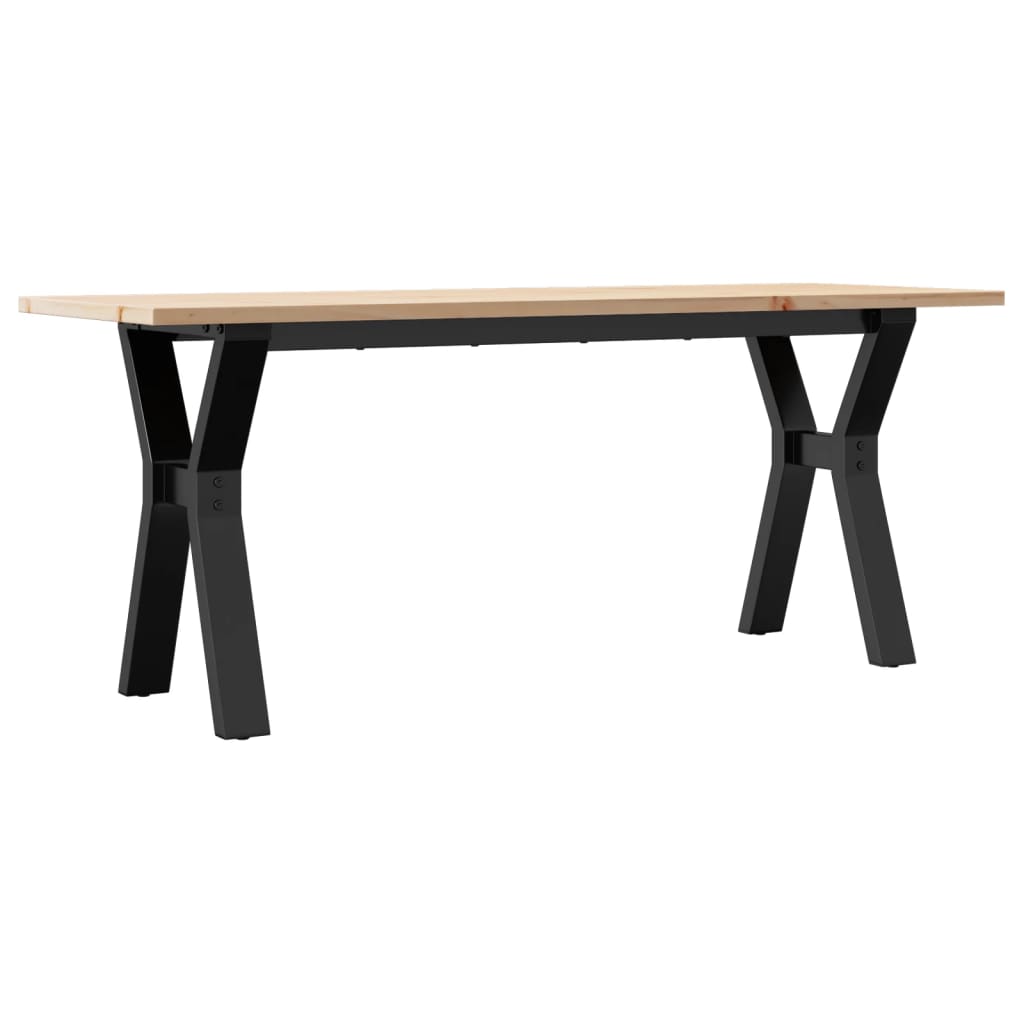 Vidaxl Mesa de Centro Marco y Madera Maciza Pino y Hierro 110x40x45 Cm