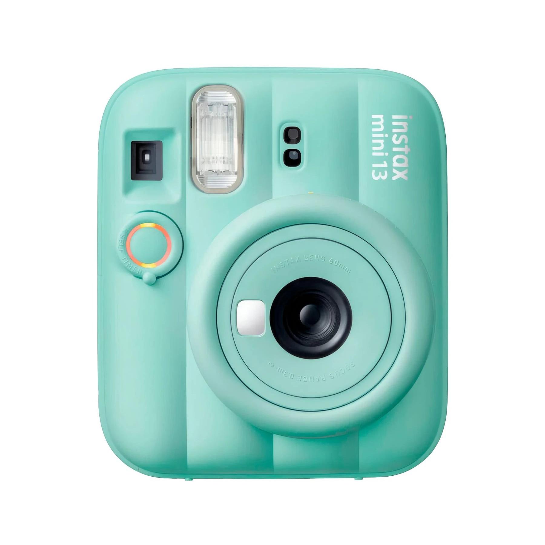 Fujifilm - Cámara instantánea INSTAX MINI 13 Mint Green con exposición automática, flash integrado y espejo para selfies