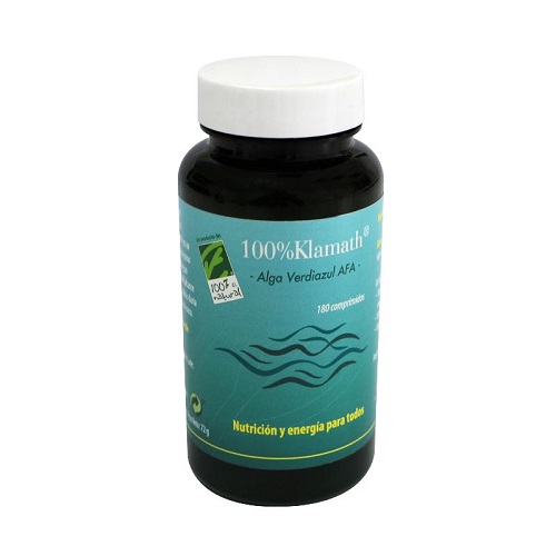 100% Natural Alga Klamath (Alga Verdiazul Afa) 180Comp - Salud de la Mujer