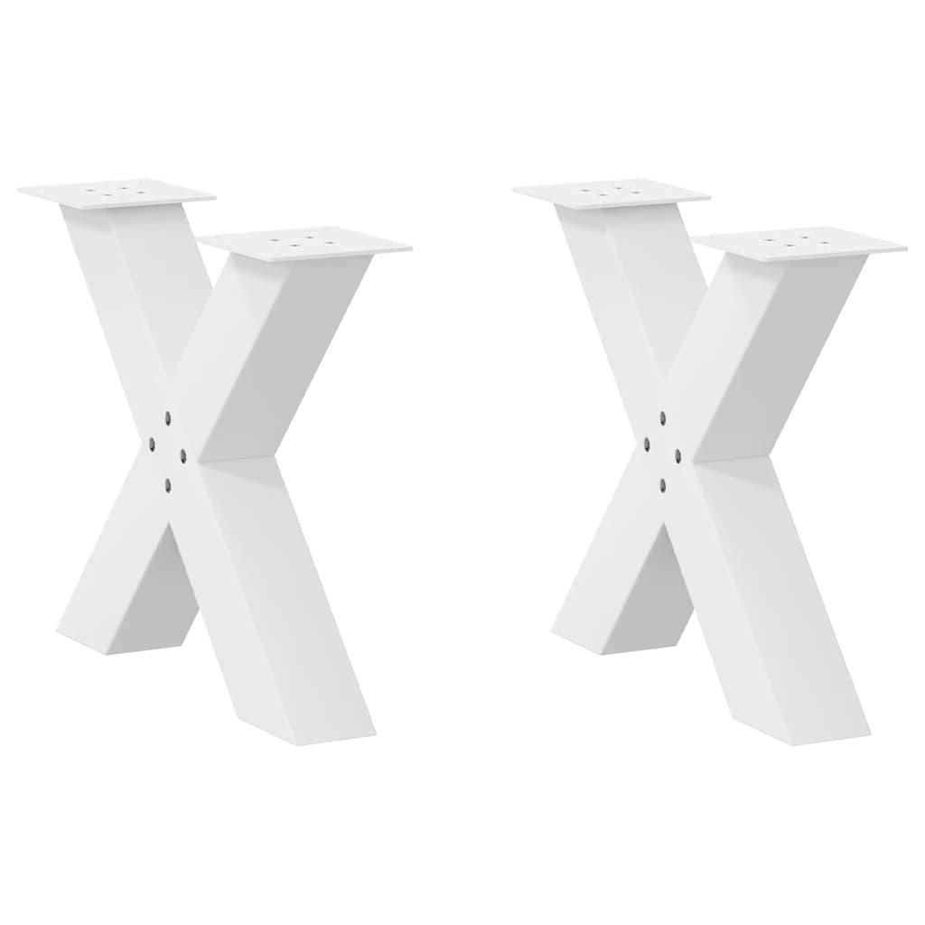 vidaXL Patas para mesa de centro en forma de X (2 unidades) 50 x (42-43) cm, acero