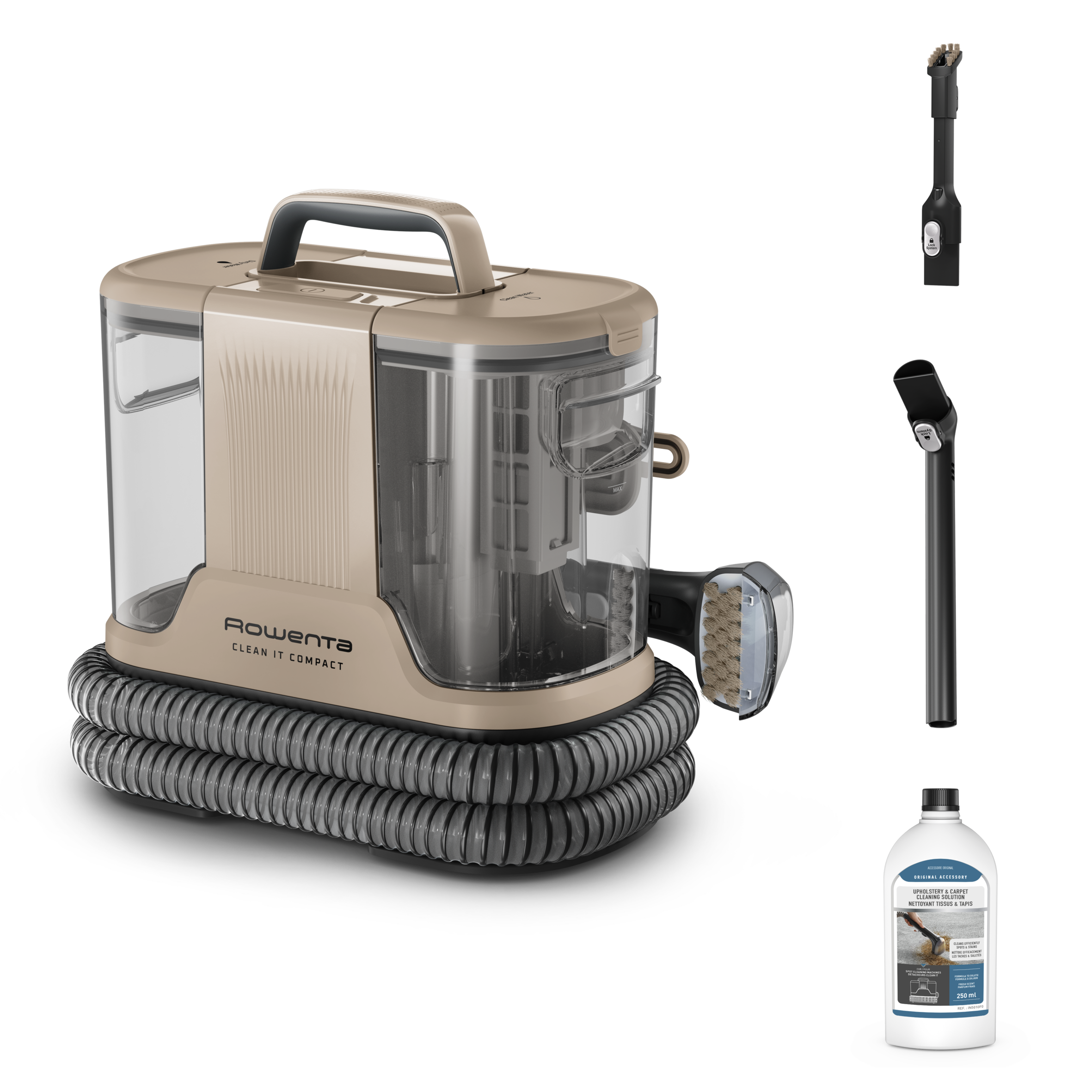 Rowenta Clean It_ Aspirador de tapicerías_ en seco y humedo_ limpiador de moquetas portátil multiusos_ compacto_ suciedad de mascotas_ 400 W_ IN3010F0