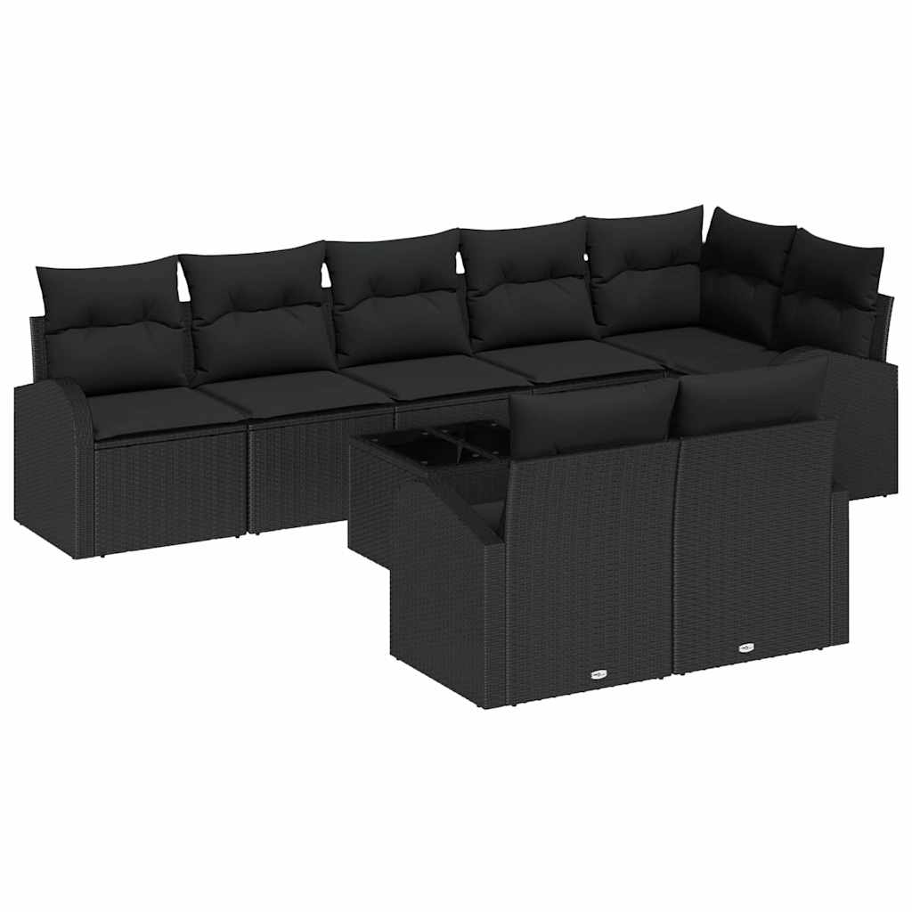 vidaXL Conjunto de sofá de jardín 9 pcs ratán sintético