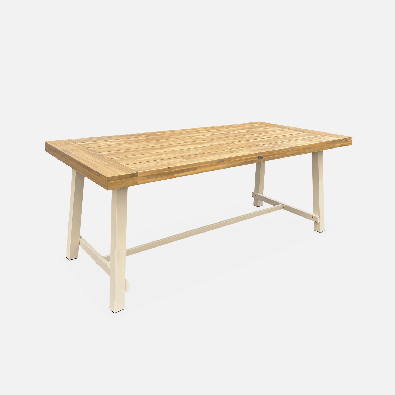 sweeek - Mesa de interior/exterior de madera y metal, 6-8 plazas , Fortaleza 190cm , 190x91x76
