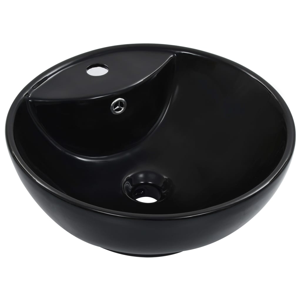 vidaXL Lavabo con Rebosadero 46,5x18 cm Cerámica Sanitario Grifo Aseo Color Blanco,  Negro, y mas