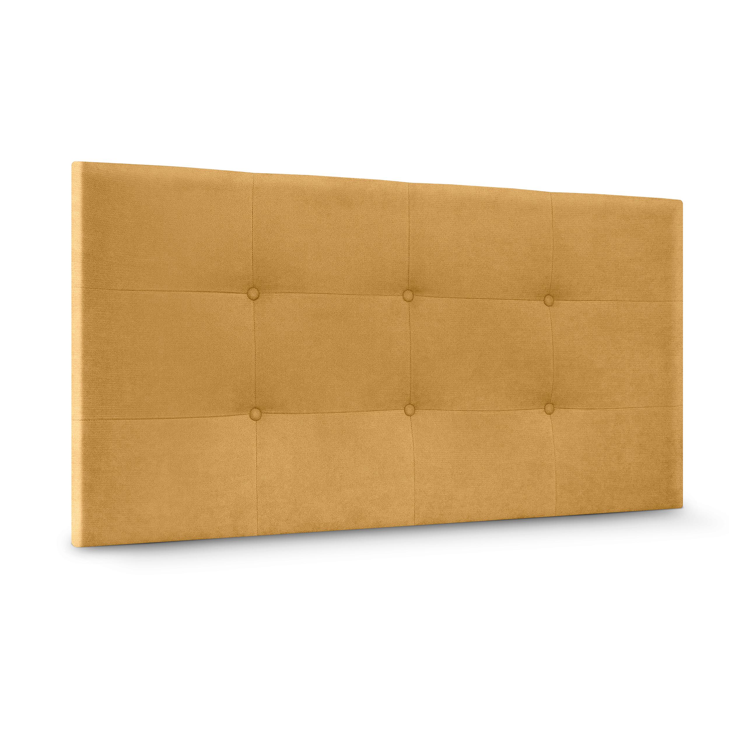 DHOME Cabecero Capitone Tapizado Polipiel o Tela Acualine con 8cm de Grosor Cabezales de Cama Acolchado Capitoné Cabeceros de Cama (Mostaza Tela)