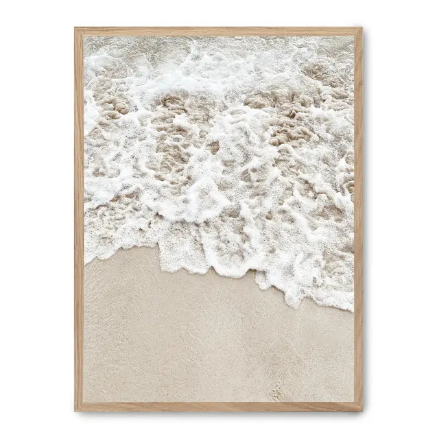 Cuadro seashore v 30x40cm, Póster impreso en papel de primera calidad de 180gr, montado sobre marco de madera MDF acabado roble., Naturaleza - Playa