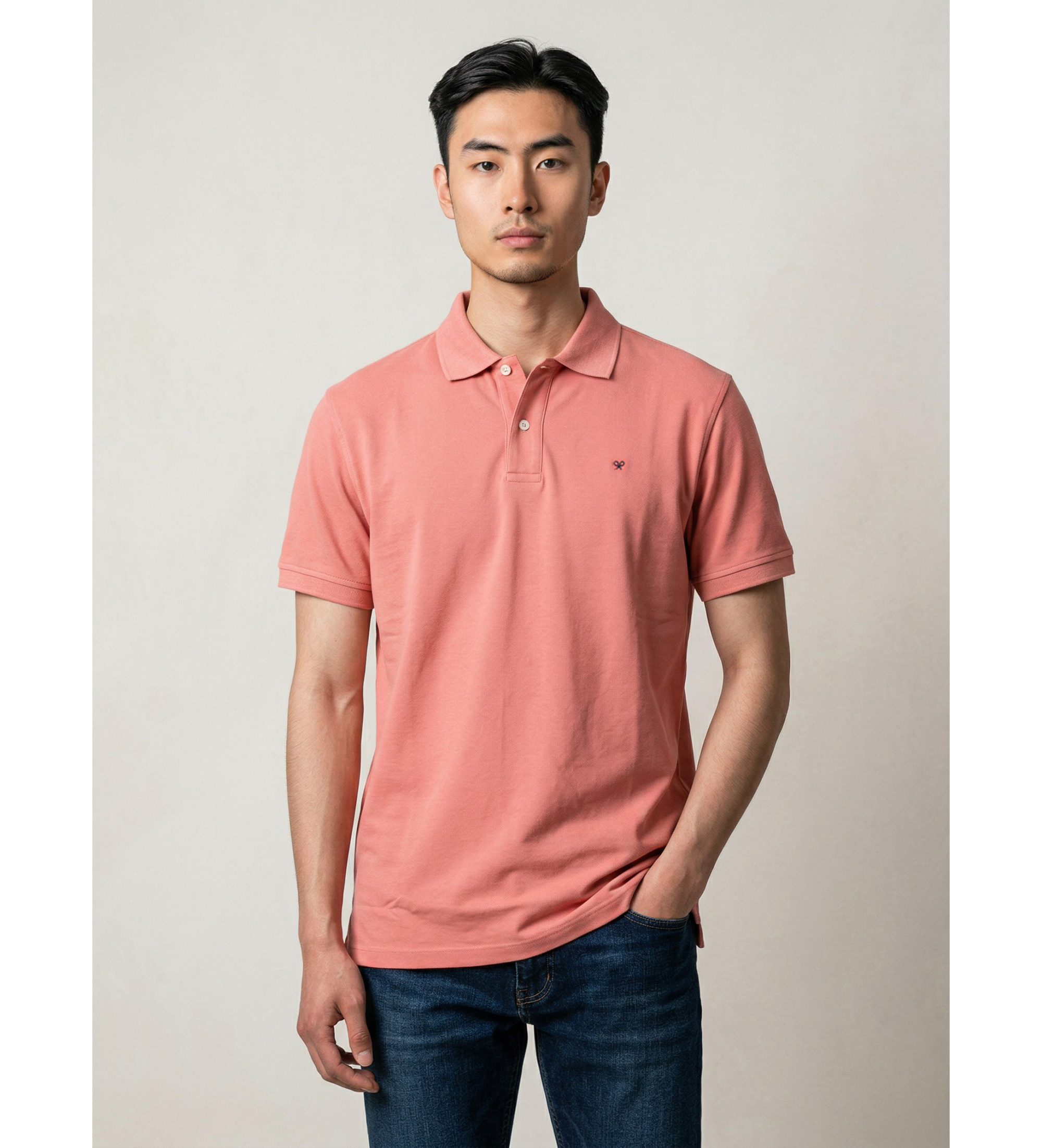Silbon | Hombre | Polo clasico liso coral
