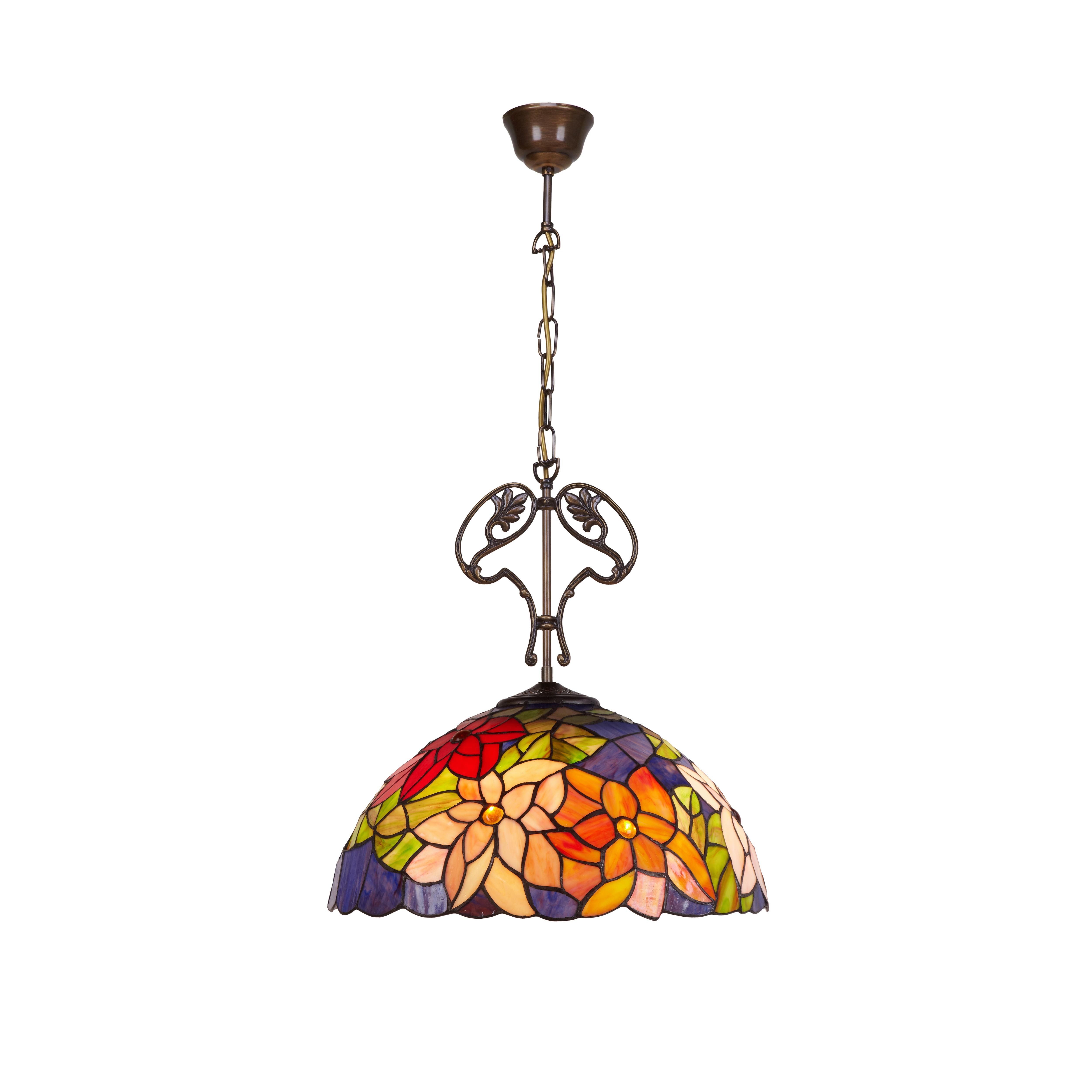 Colgante de techo mayor diámetro 40cm con cadena y adorno fundición Serie Güell FIJALO LG222566