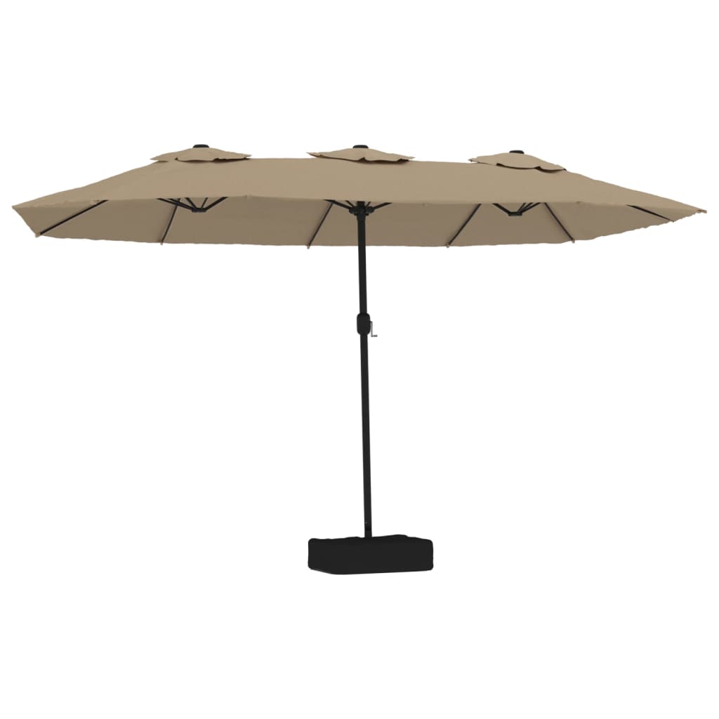 vidaXL Sombrilla doble con luces LED 449x245 cm Color Blanco, Verde, Antracita