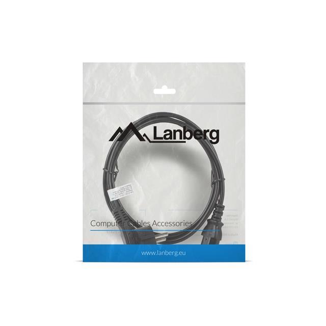 Cable de Alimentación Lanberg CEE 7/7 a IEC320 C13 1.8m Negro con Conector Hembra