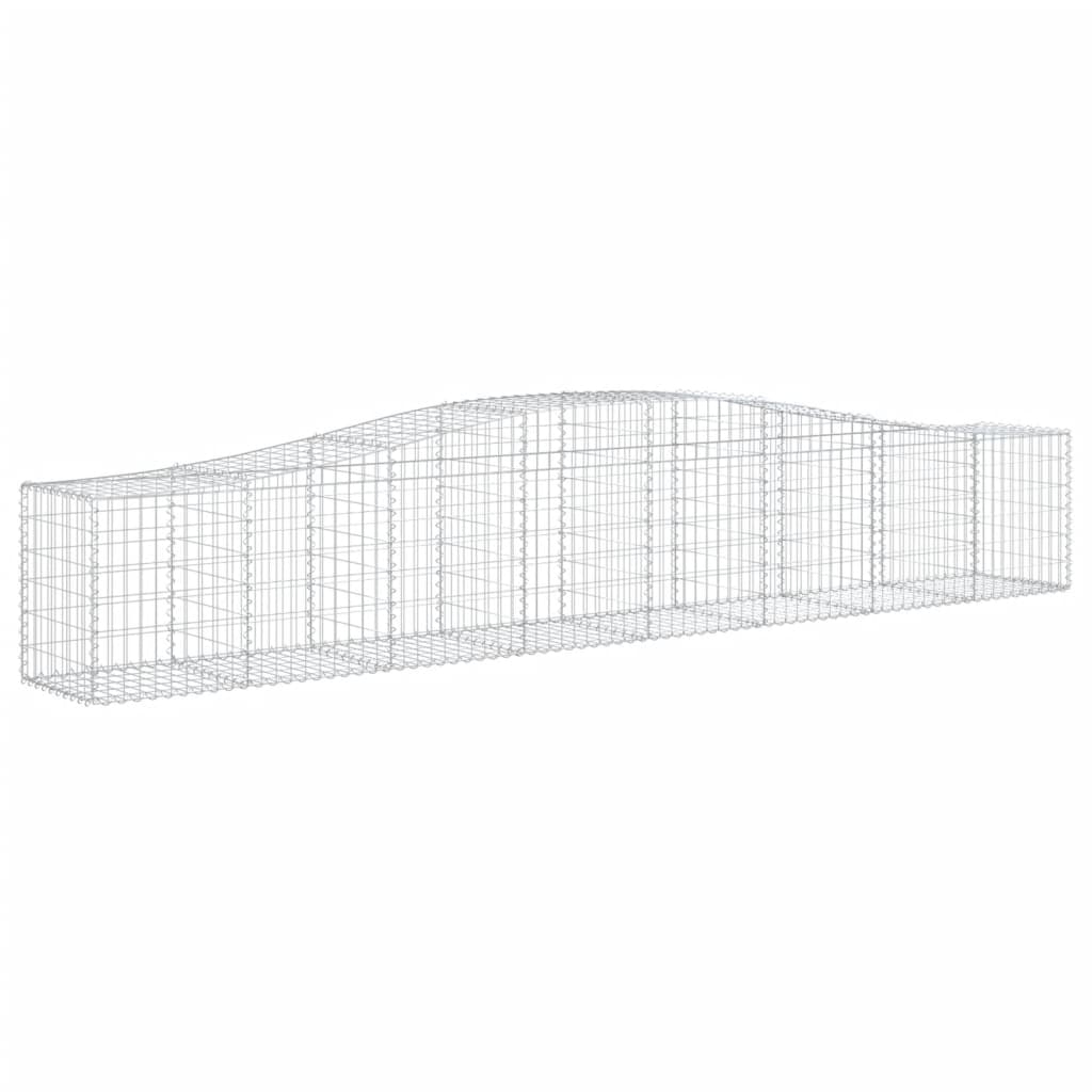 vidaXL Cestas de gaviones 4 uds forma de arco hierro 400x50x60/80 cm