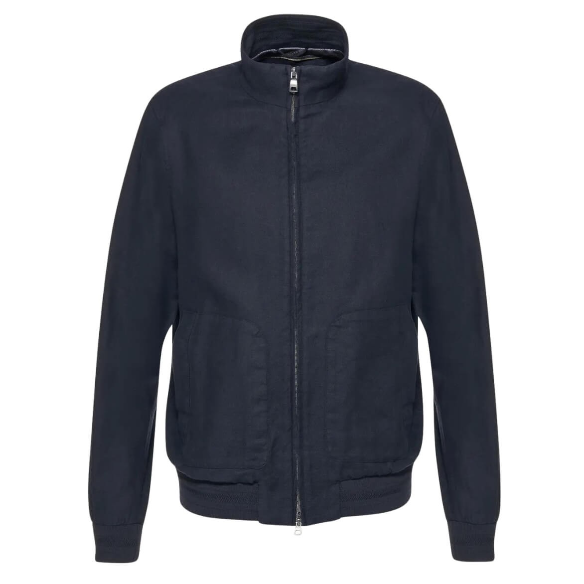 Cazadora Bomber Recanati En Lino Azul Marino De Geox
