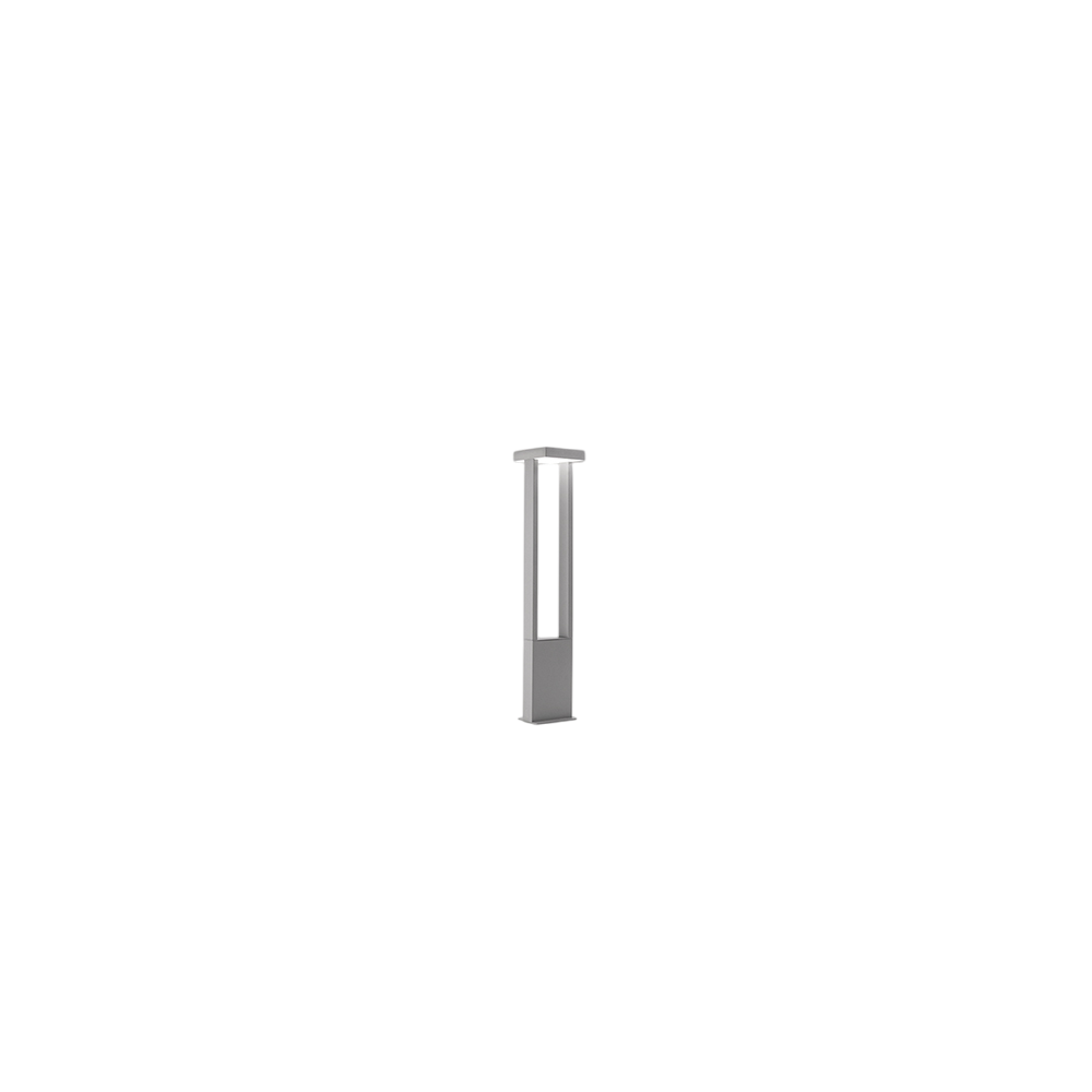 Bolardo LED de jardín Kapp de 14 W, IP65, 1120 lm, 65 cm de altura, 3000 K, aluminio pintado, color gris cemento - Perenz