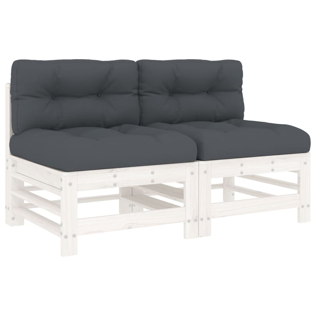 Vidaxl Sofá Central de Madera Maciza Pino Natural - 2 Unidades