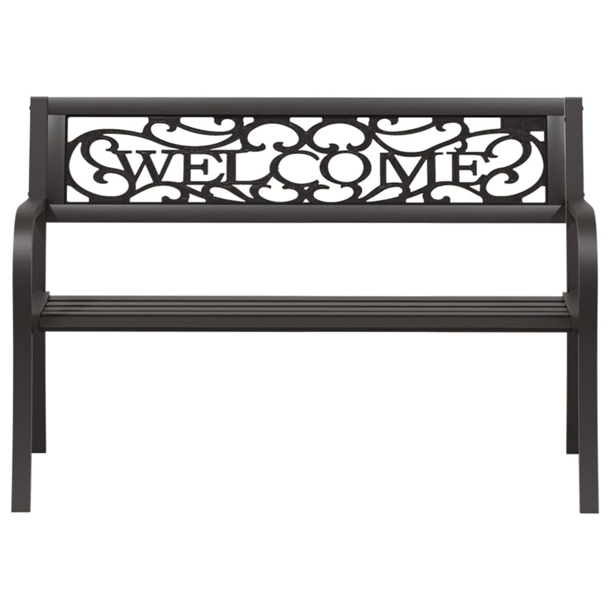 Banco de jardín Welcome acero negro 77x125x53 cm