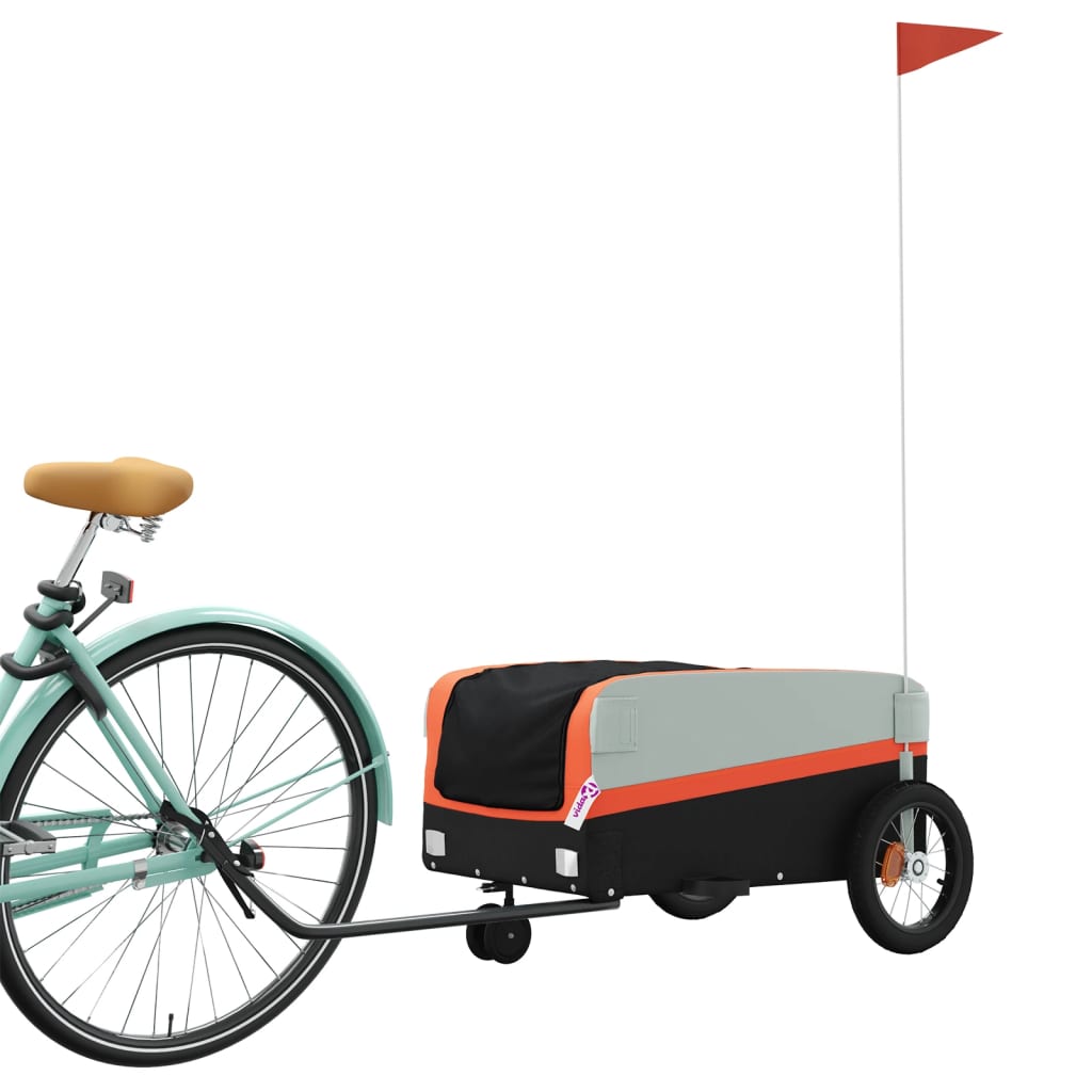 vidaXL Remolque para bicicleta hierro 30 kg Color Negro,  Amarillo,  Azul y mas