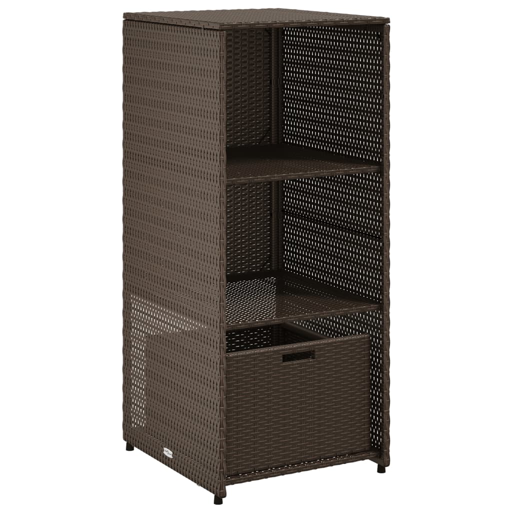 vidaXL Armario de almacenaje de jardín ratán PE marrón 50x55x115 cm