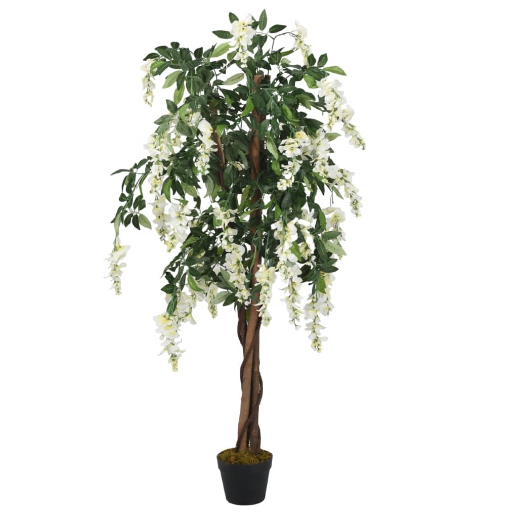 vidaXL Árbol de Wisteria Artificial con Hojas Planta Verde y Blanco Dimensiones 80 cm (560 hojas),  120 cm (840 hojas),  150 cm (840 hojas) y mas