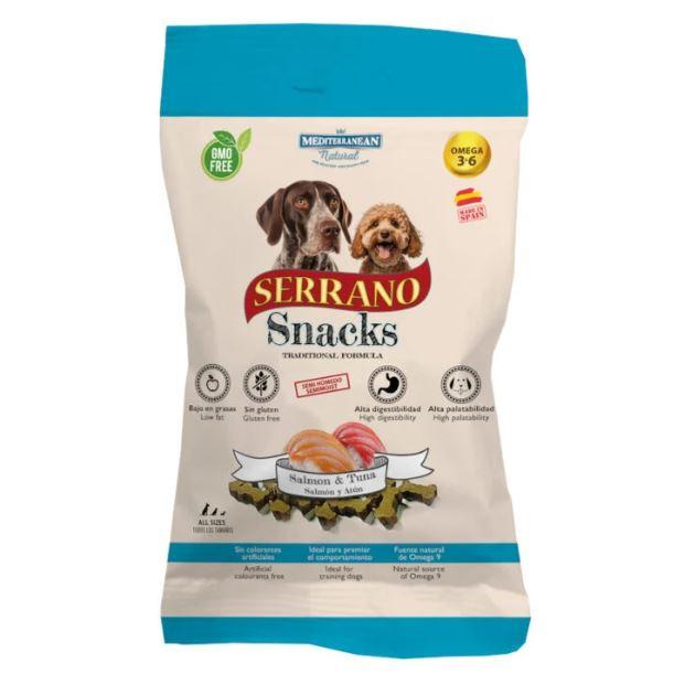 Serrano Snacks  Mediterranean Natural Snacks de Salmón y Atún   Chuches para Perros