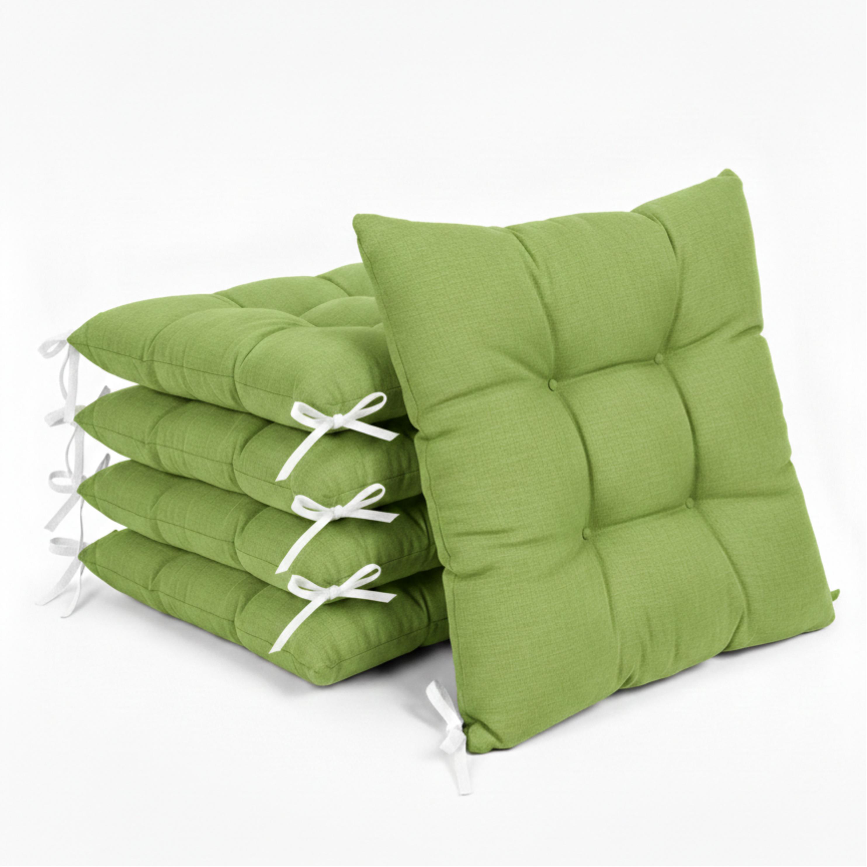 PIND Cojines Acolchados para Silla 40x40 cm, Asiento Ergonómico con Relleno y Tiras Ajustables, Algodón y PES Transpirable