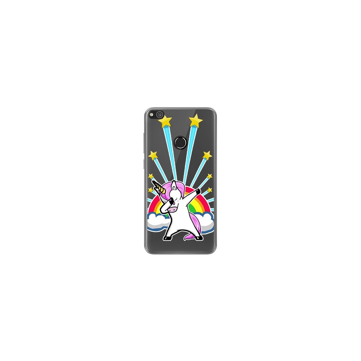 Tumundosmartphone Funda Gel Transparente para Huawei P8 Lite 2017 Diseño Unicornio Dibujos