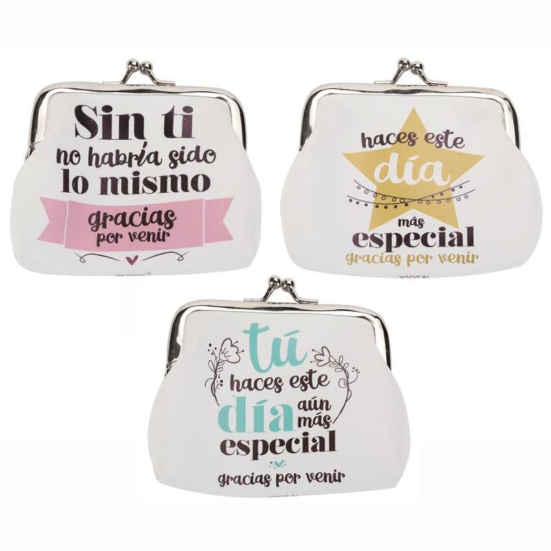 Lote 20 Monederos Frases "Gracias por Venir" Detalles de Bodas Originales Baratos