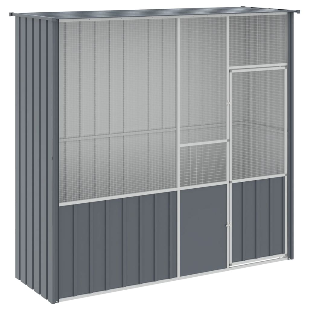 vidaXL Jaula de Pájaros Pajarera Casa de Aves de Exterior Acero Galvanizado Color Gris,  Antracita, y mas