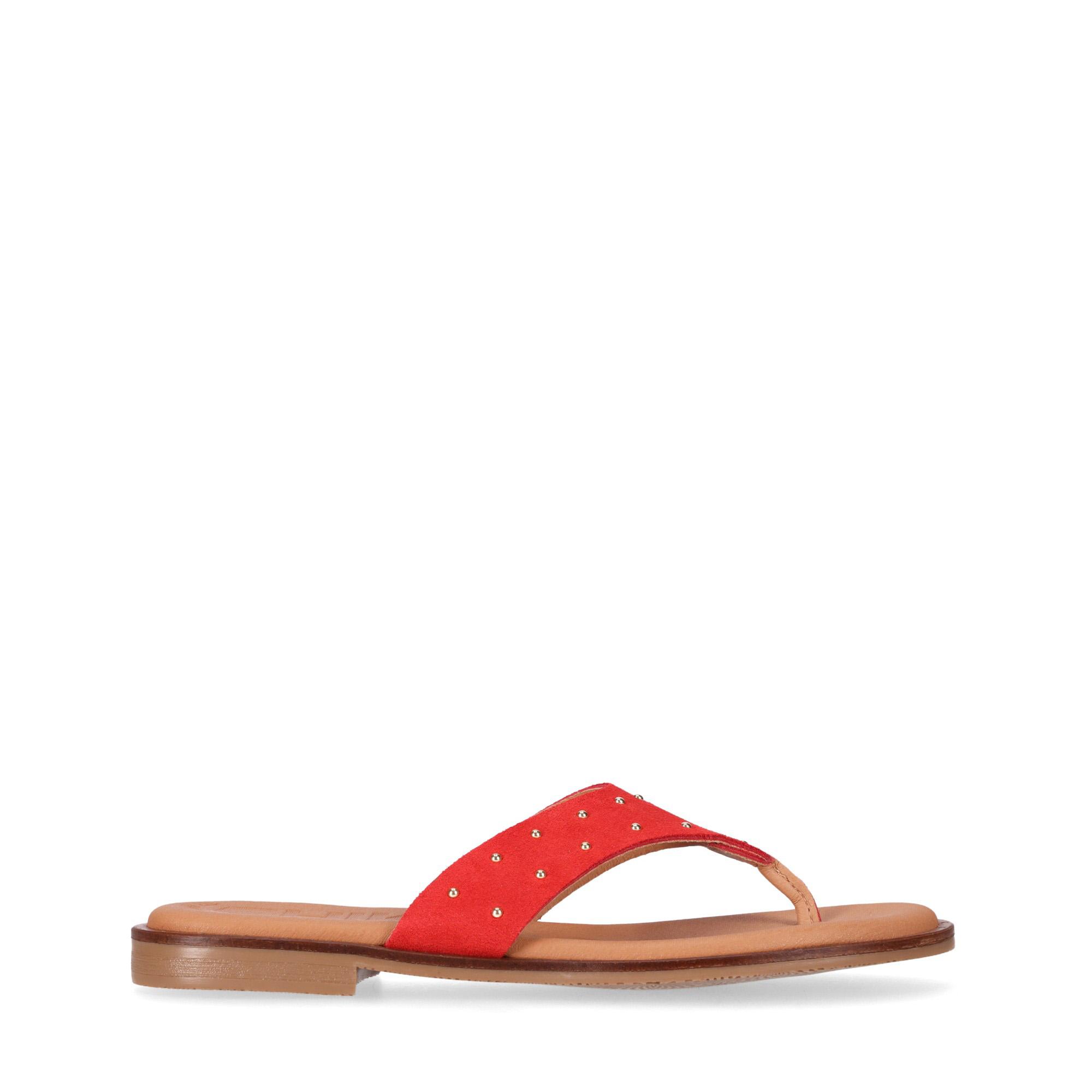 Chika10 Leather MOCHIMA 05 Sandalias Planas Rojo/Red