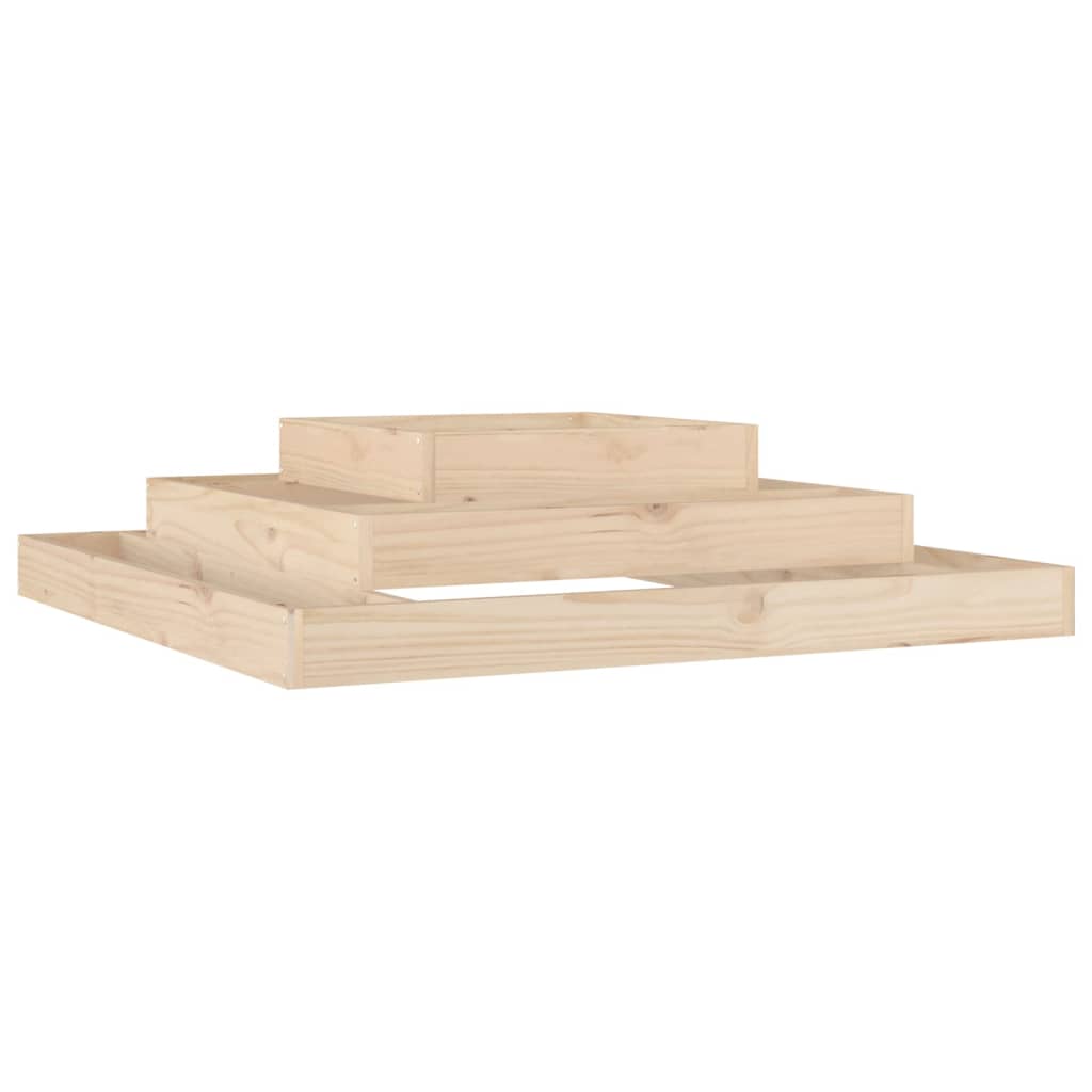 vidaXL Jardinera madera maciza de pino 110x110x27 cm Color Pino natural,  Pino blanco,  Pino gris y mas