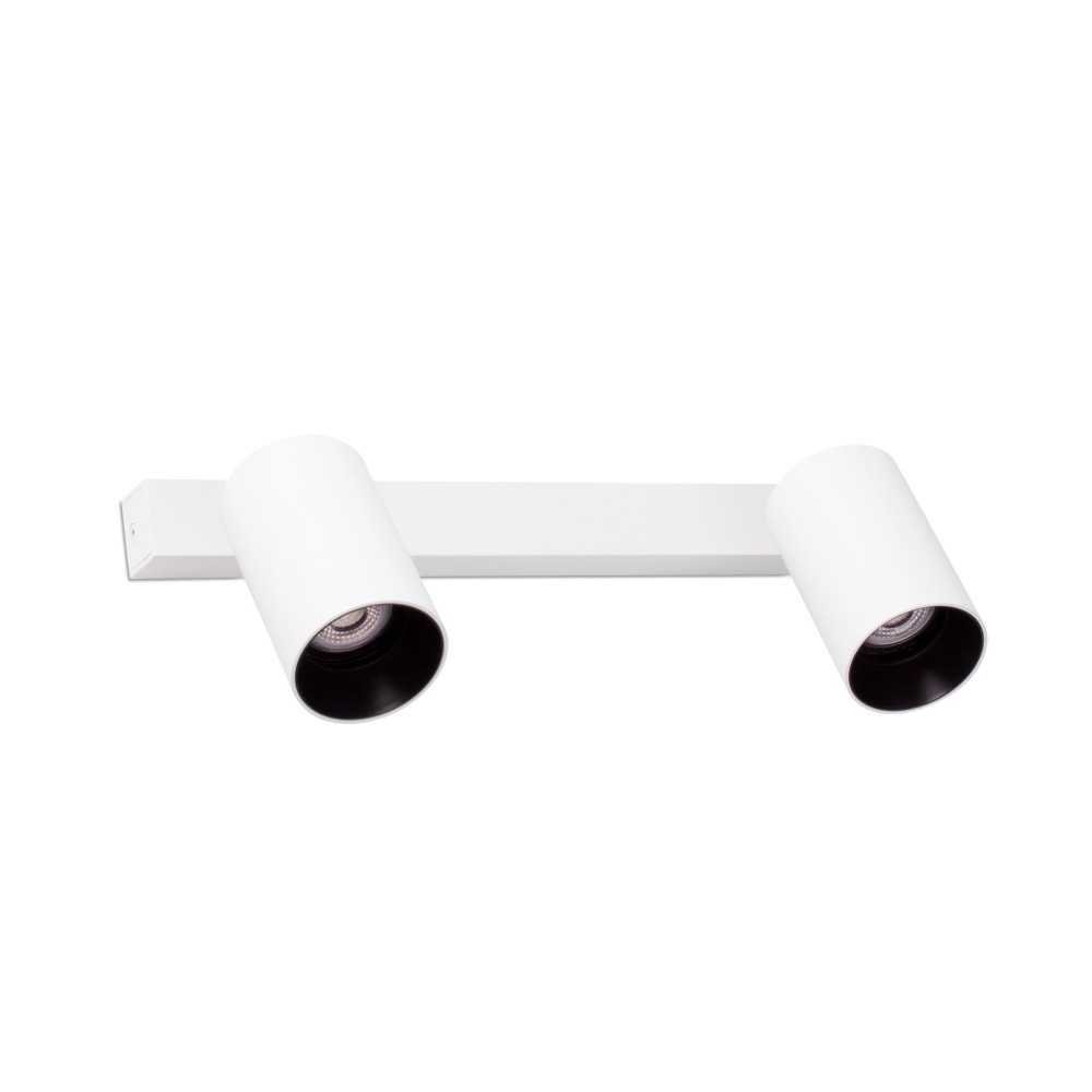 Faro Barcelona - Par de focos ajustables Stan 2 GU10 máx. 5Wx2 - Metálicos, para montaje en pared o techo, bombillas no incluidas - Blanco