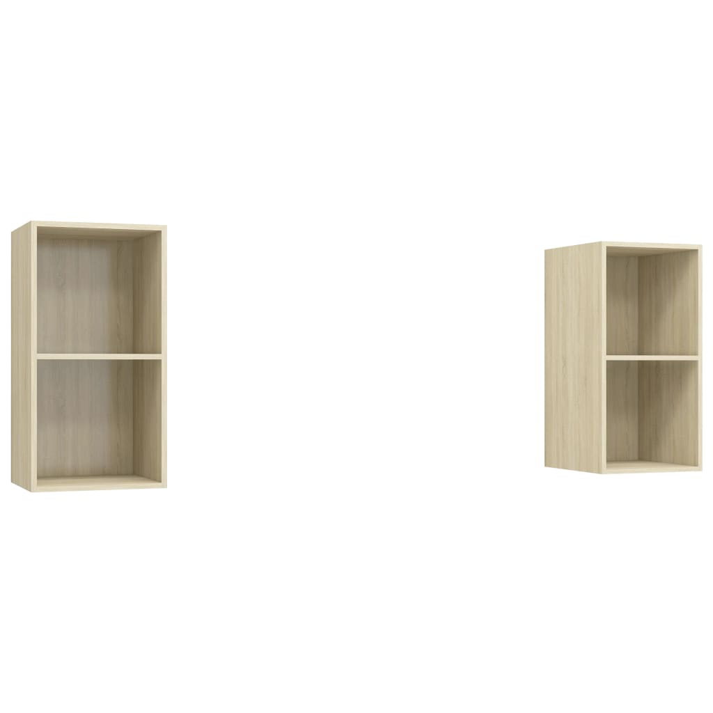 vidaXL Muebles de salón de pared 2 piezas madera ingeniería, Mueble de Salon, Mueble TV, Mueble TV salon, Mesa de TV, Mueble tele