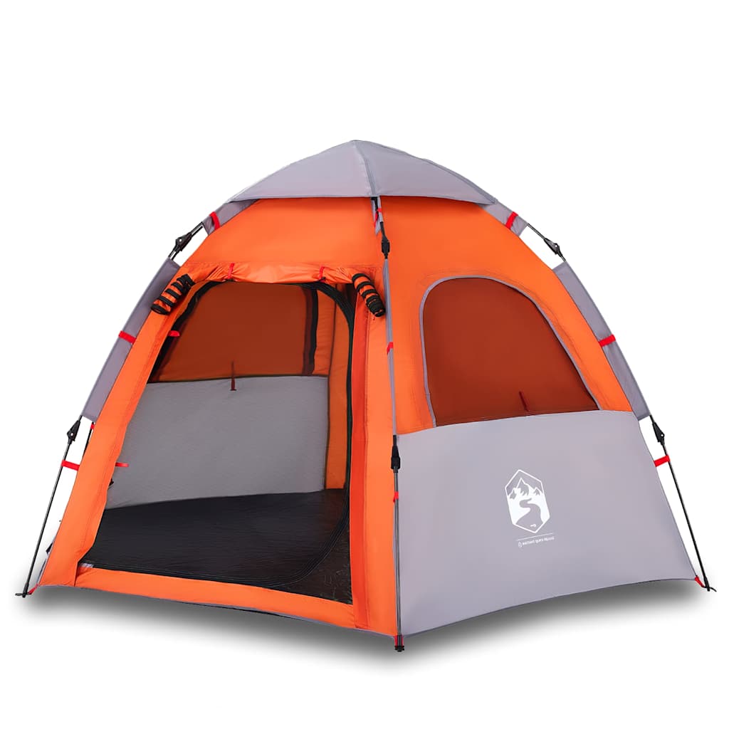 vidaXL Tienda campaña cabaña 4 personas apertura rápida Color Gris y naranja,  Azul,  Verde y mas