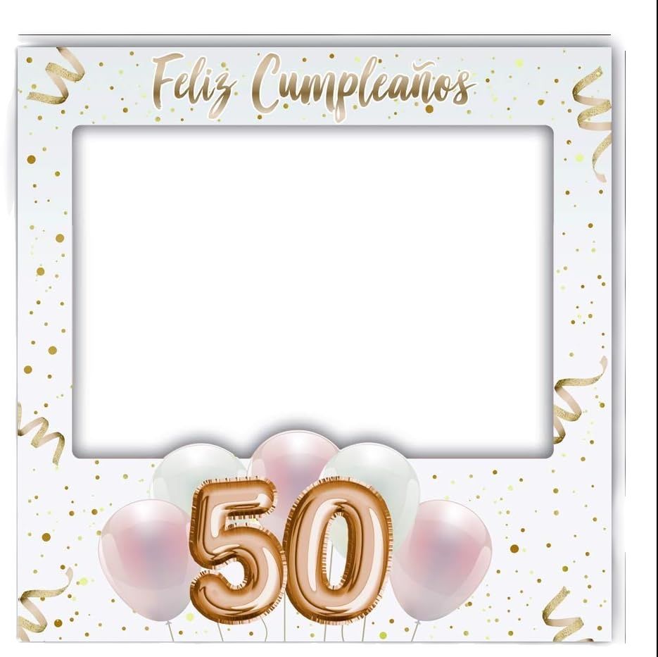 Photocall de Cartón, Feliz 50 Cumpleaños Estrellas 90 x 90 cm | Económico y  Original | Ideas para Regalos Personalizados