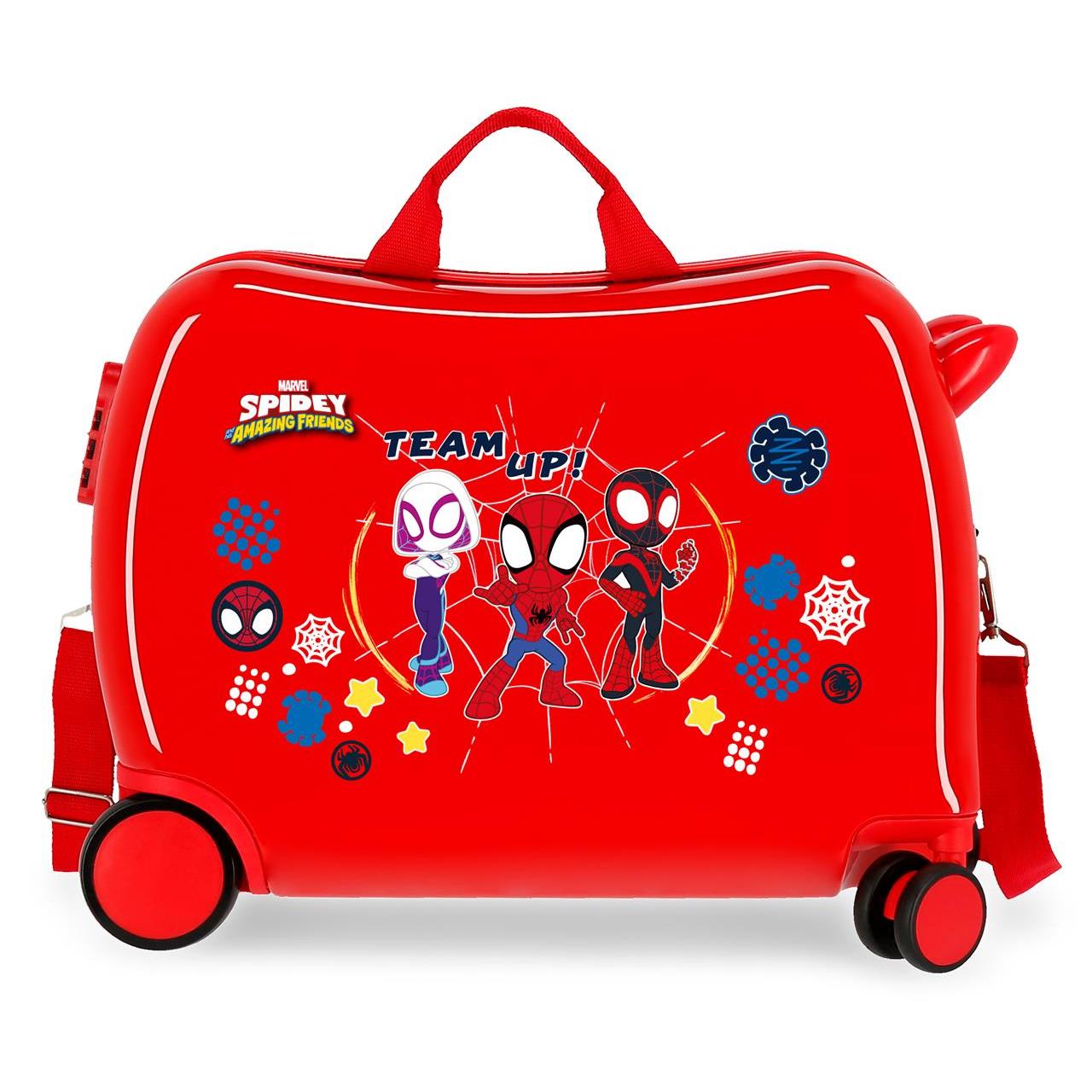 Marvel Maleta Correpasillos ABS Rígida Spidey And Friends Rojo