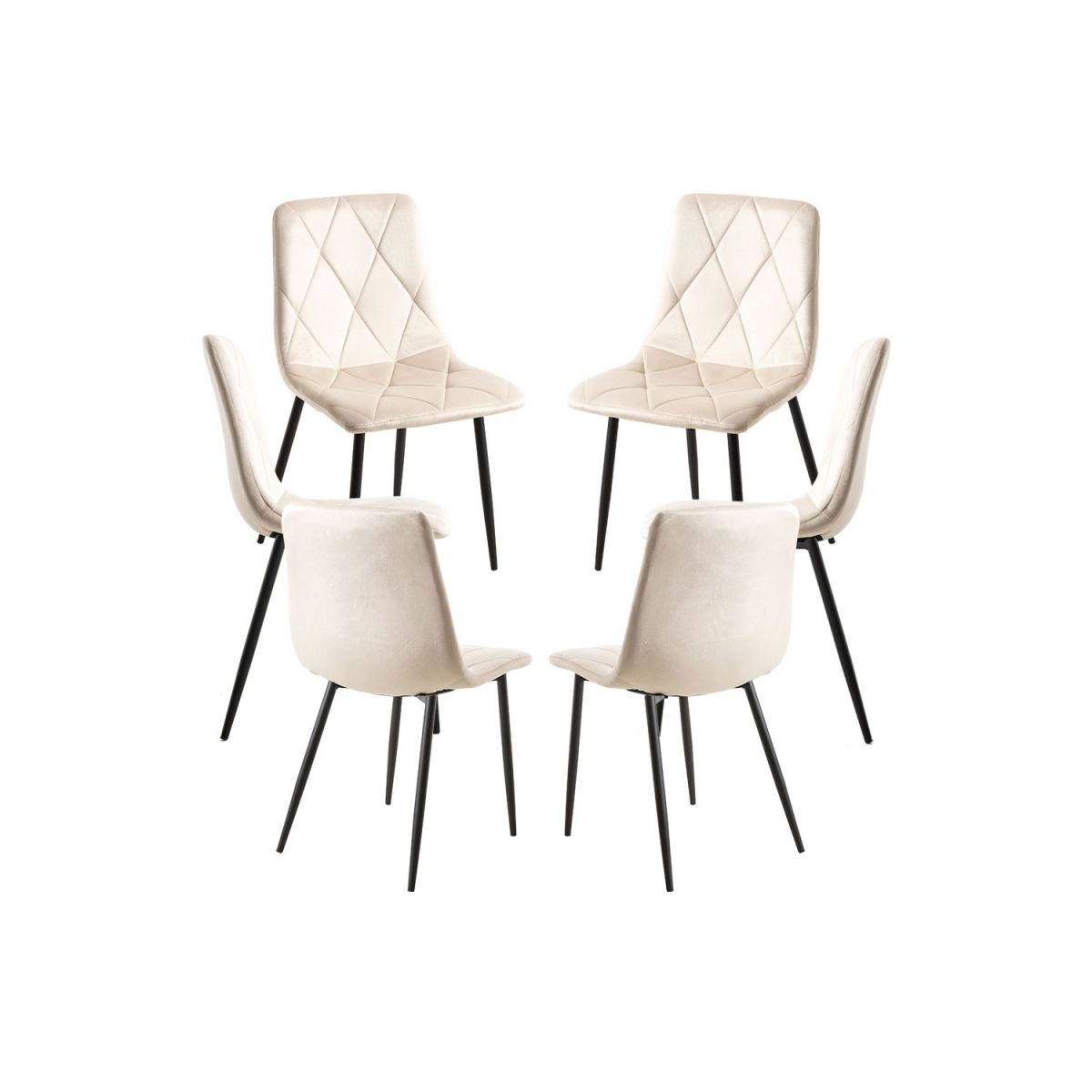 Regalos Miguel - Packs Sillas Comedor - Pack 6 Sillas Lyke Terciopelo - Beige