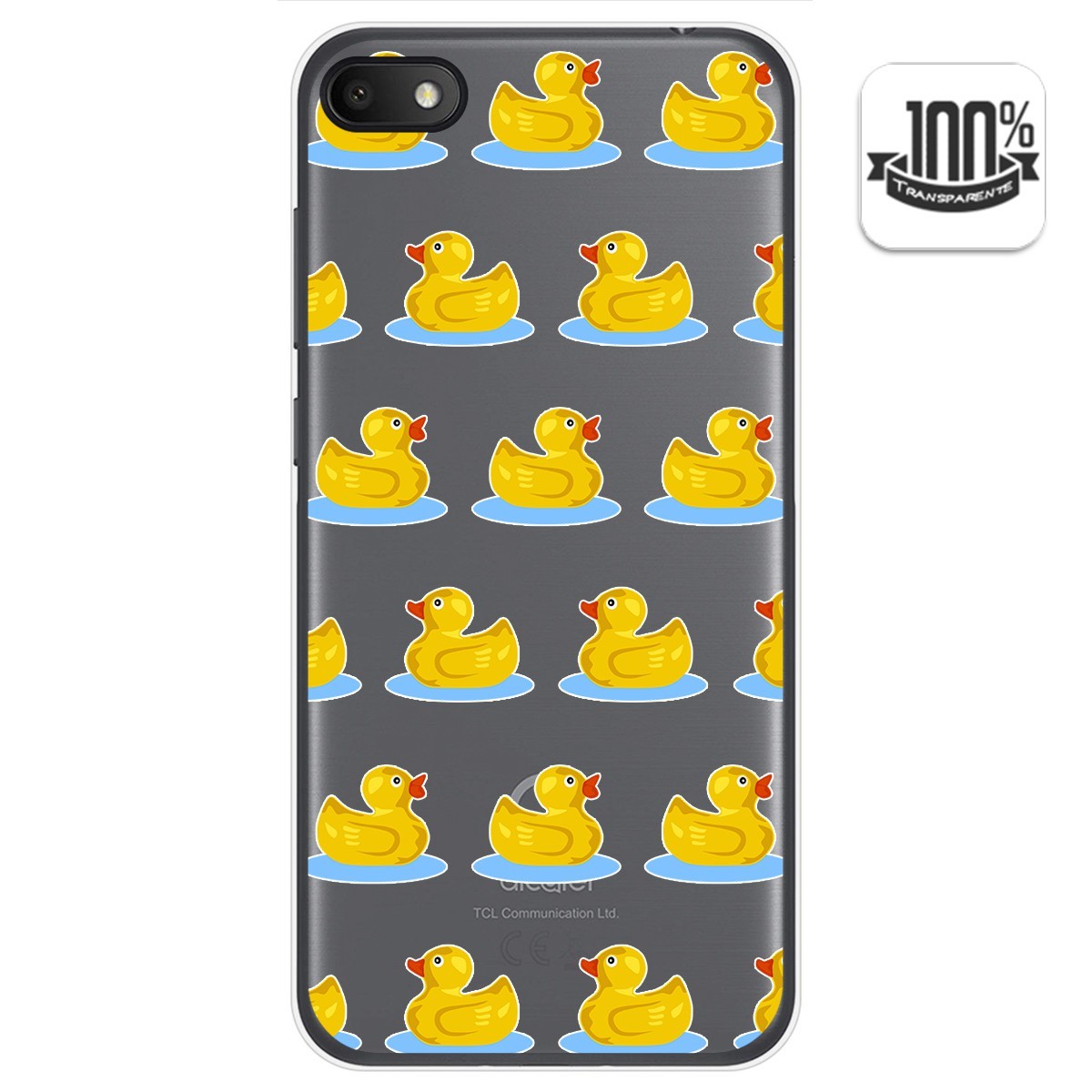 Tumundosmartphone Funda Gel Transparente para Alcatel 1V 2019 diseño Pato Dibujos